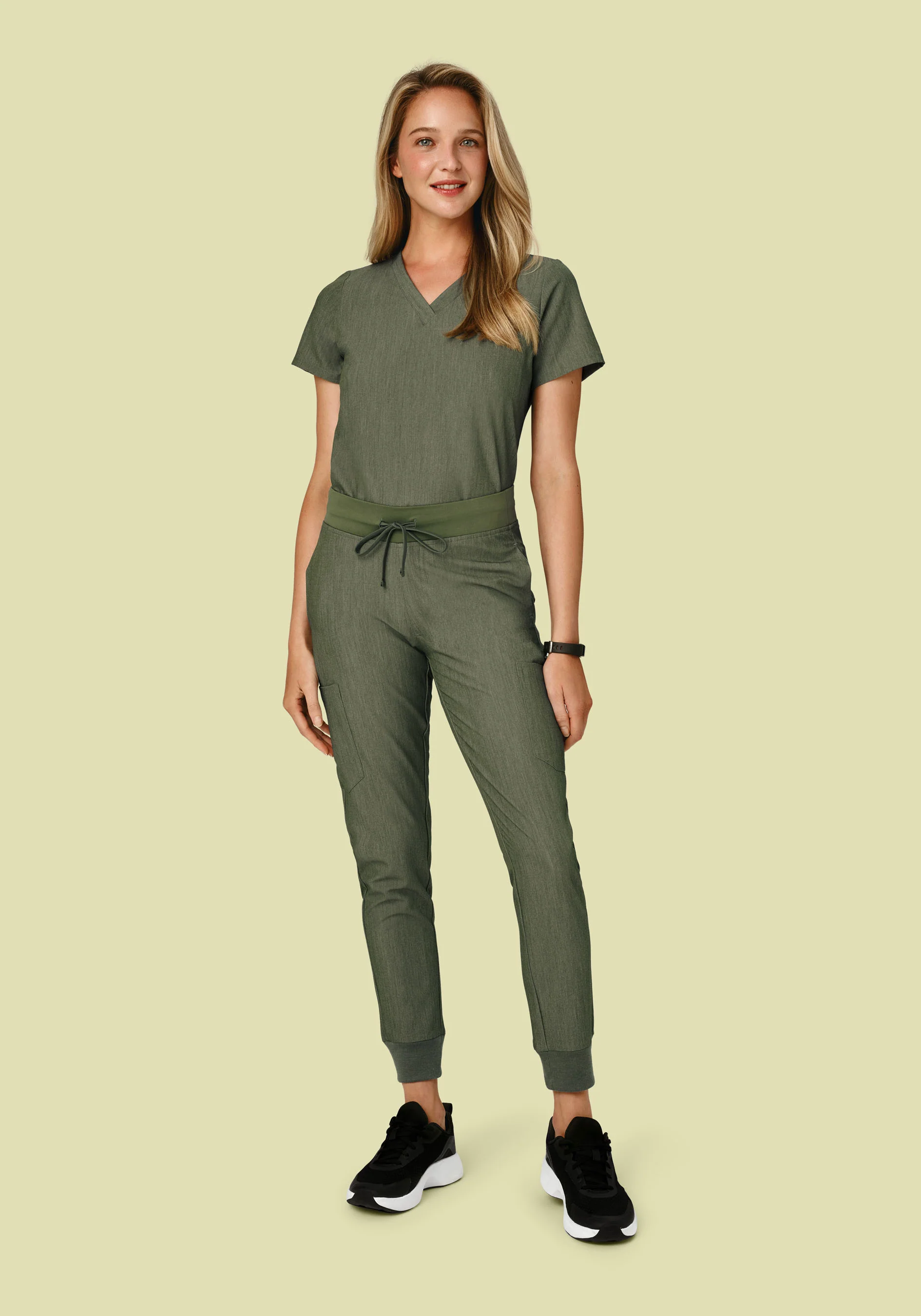 9 Pocket Joggers Heather Olive - Image 2