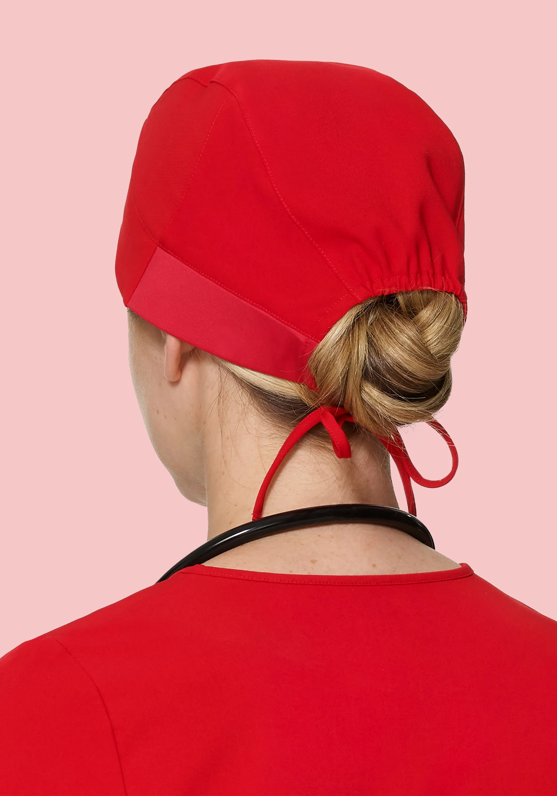 Contemporary Scrub Cap Candy Red - Image 2