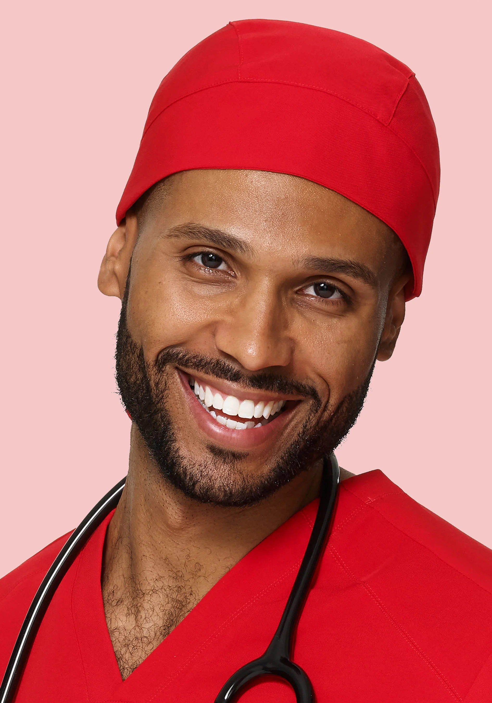 Contemporary Scrub Cap Candy Red - Image 4