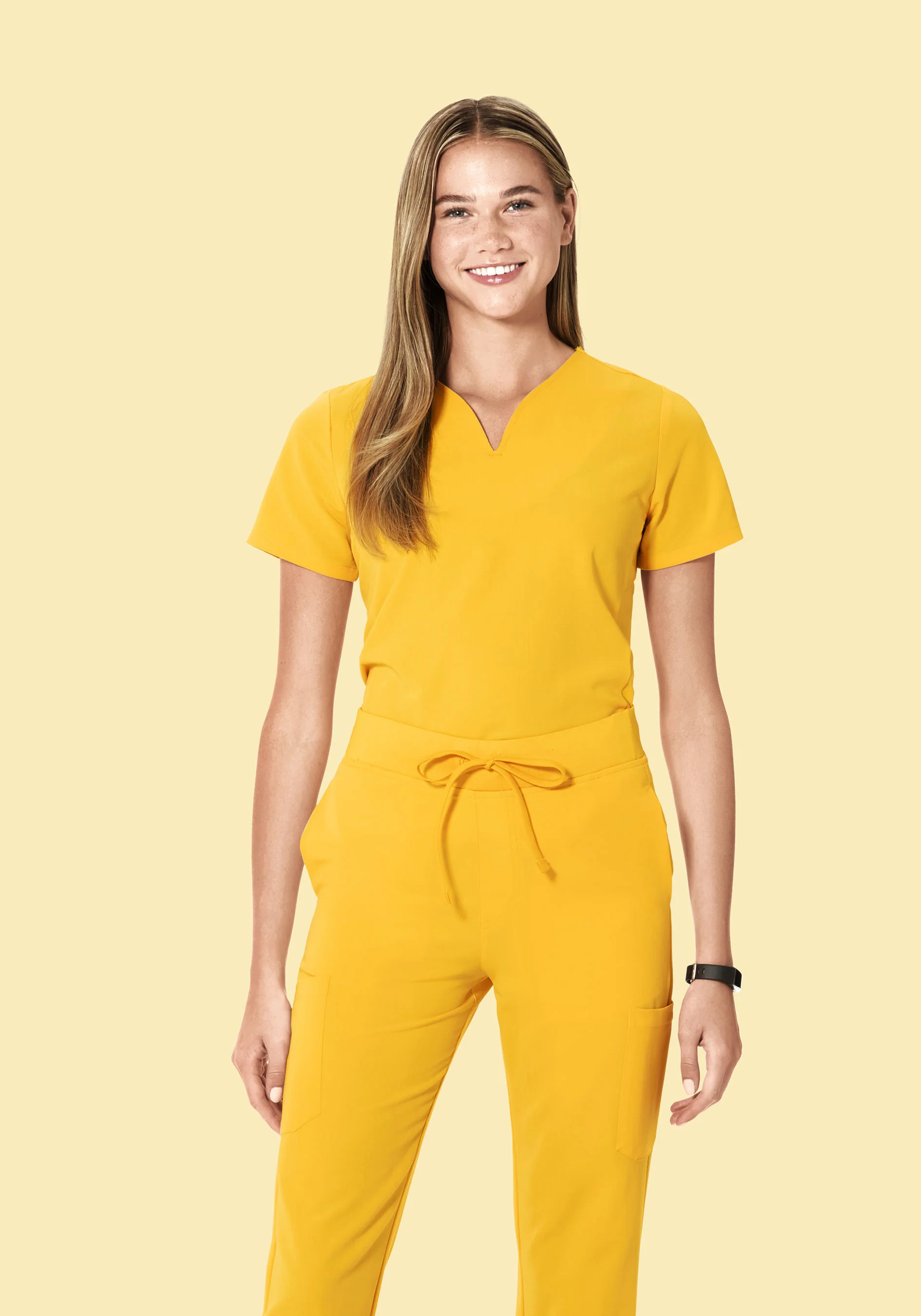 Curved V-Neck Top Daffodil - Image 2