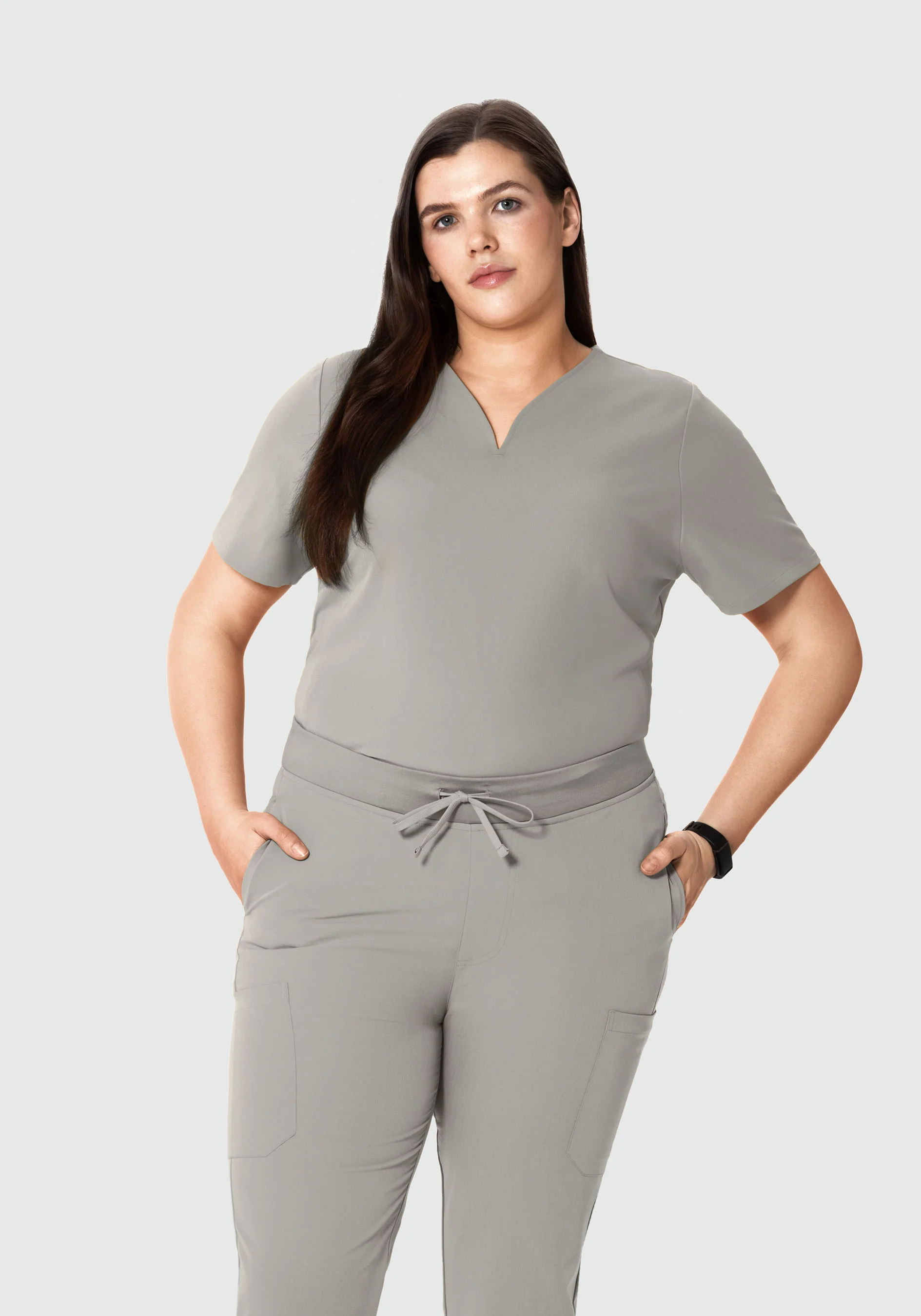 Curved V-Neck Top Flint - Image 6