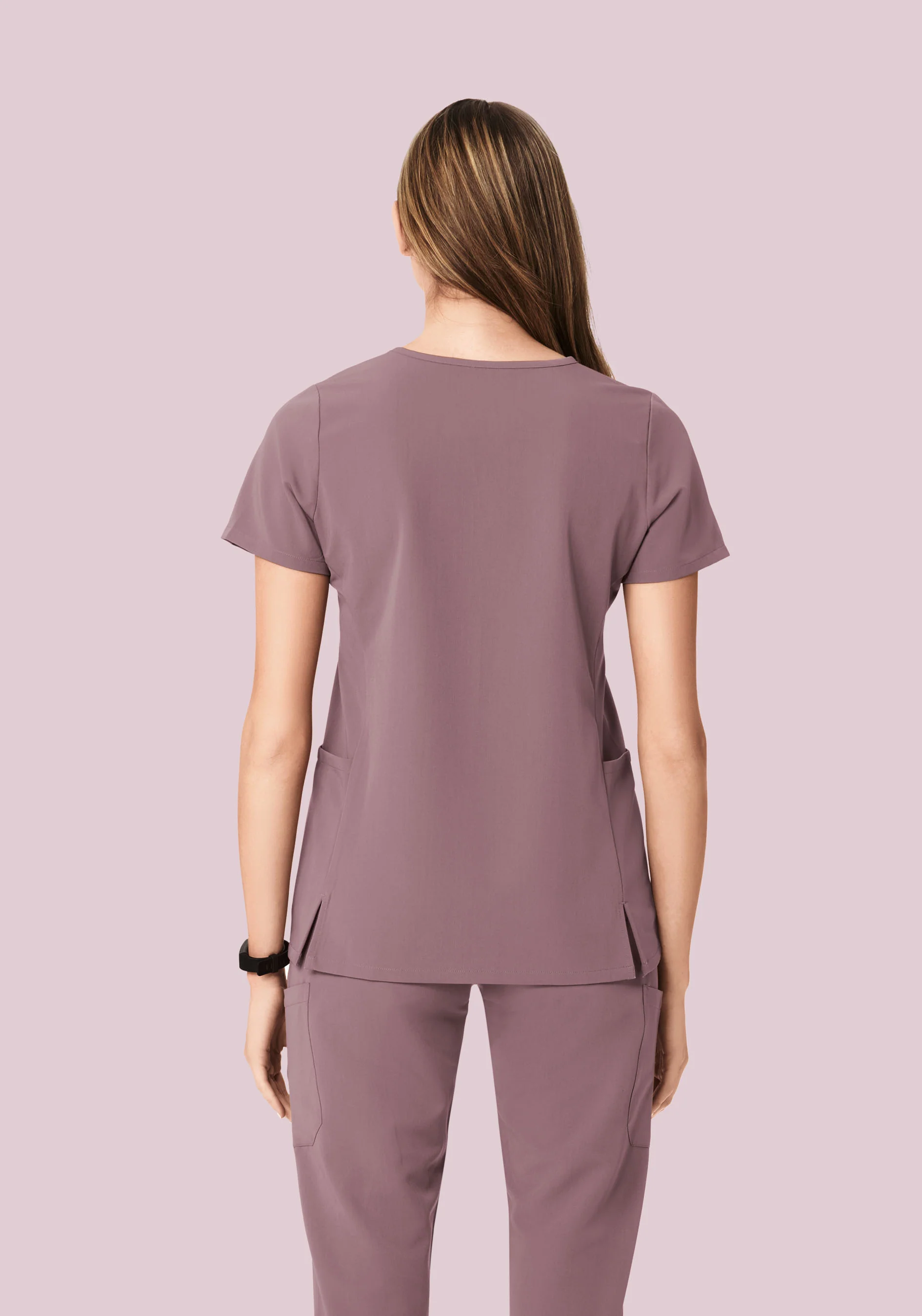 Curved V-Neck Top Moondust - Image 4