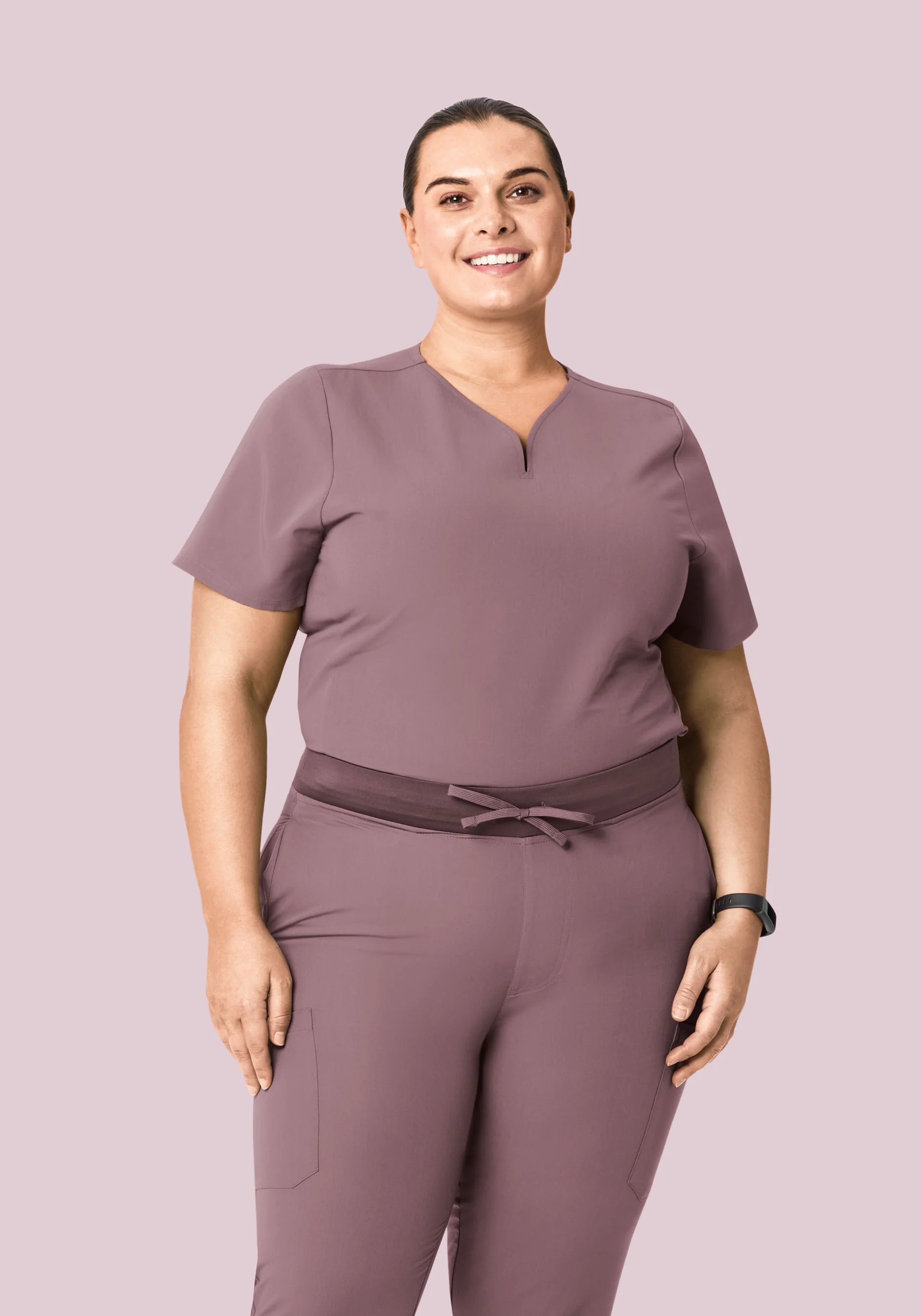 Curved V-Neck Top Moondust - Image 6