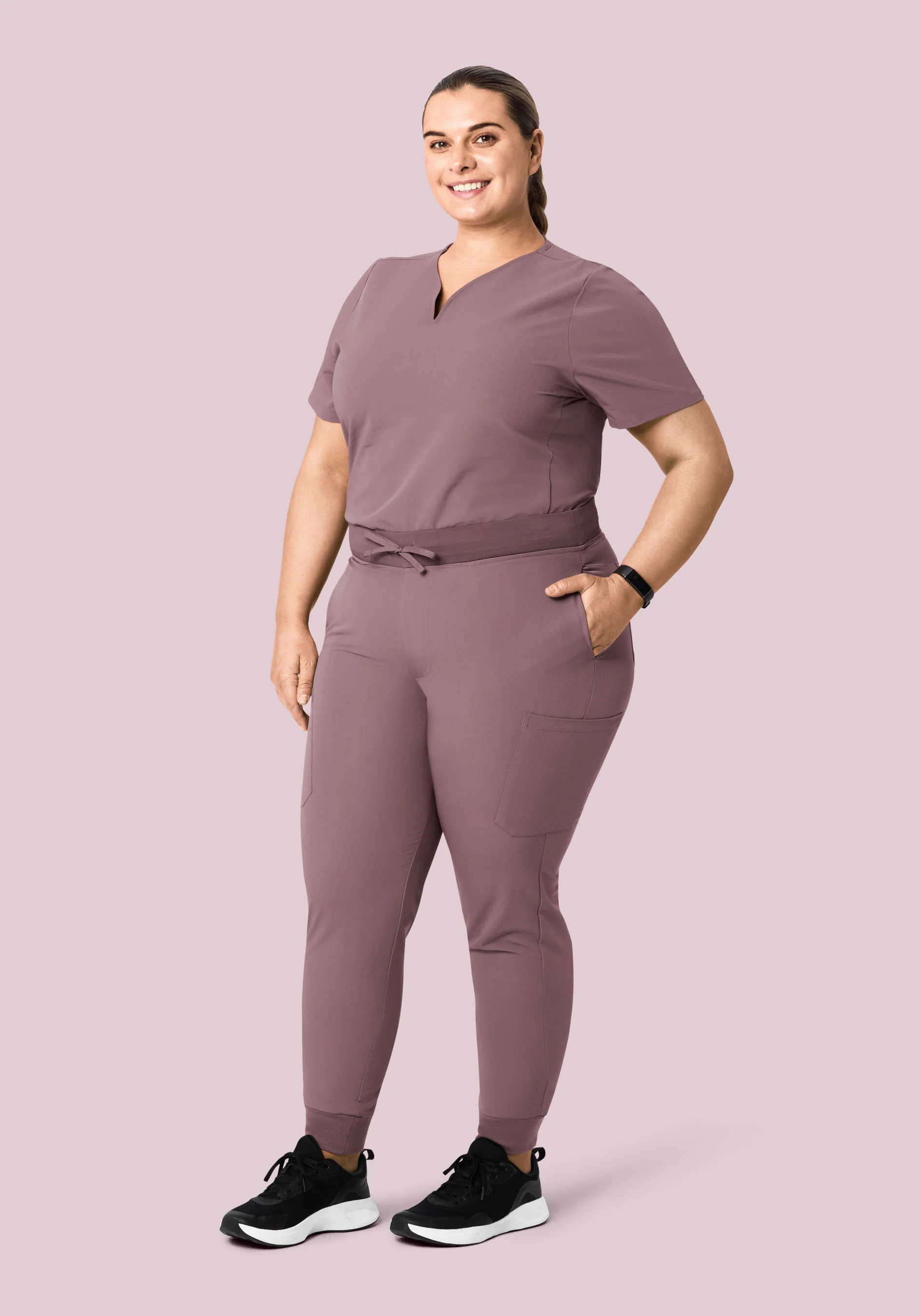 Curved V-Neck Top Moondust - Image 7