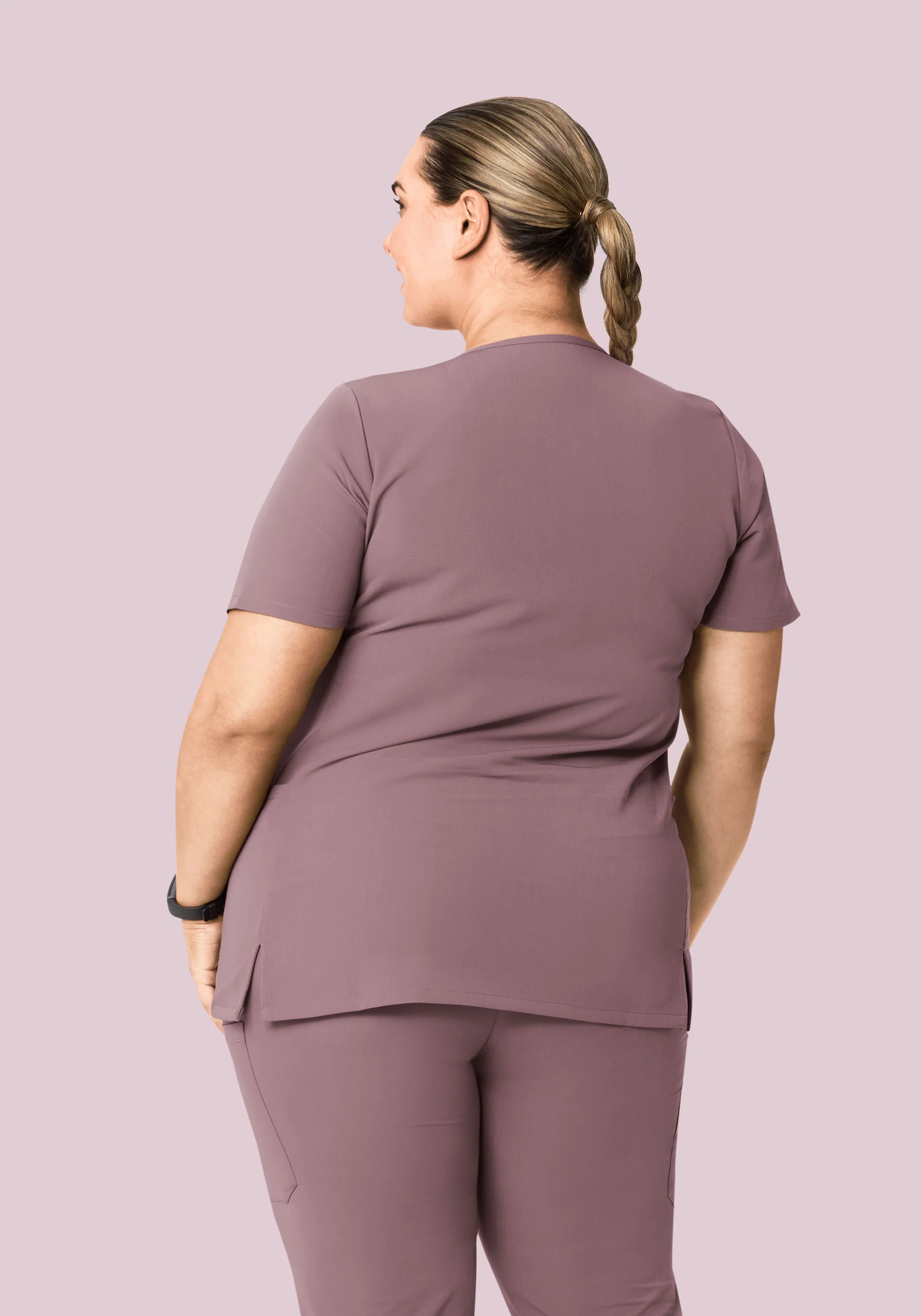 Curved V-Neck Top Moondust - Image 8