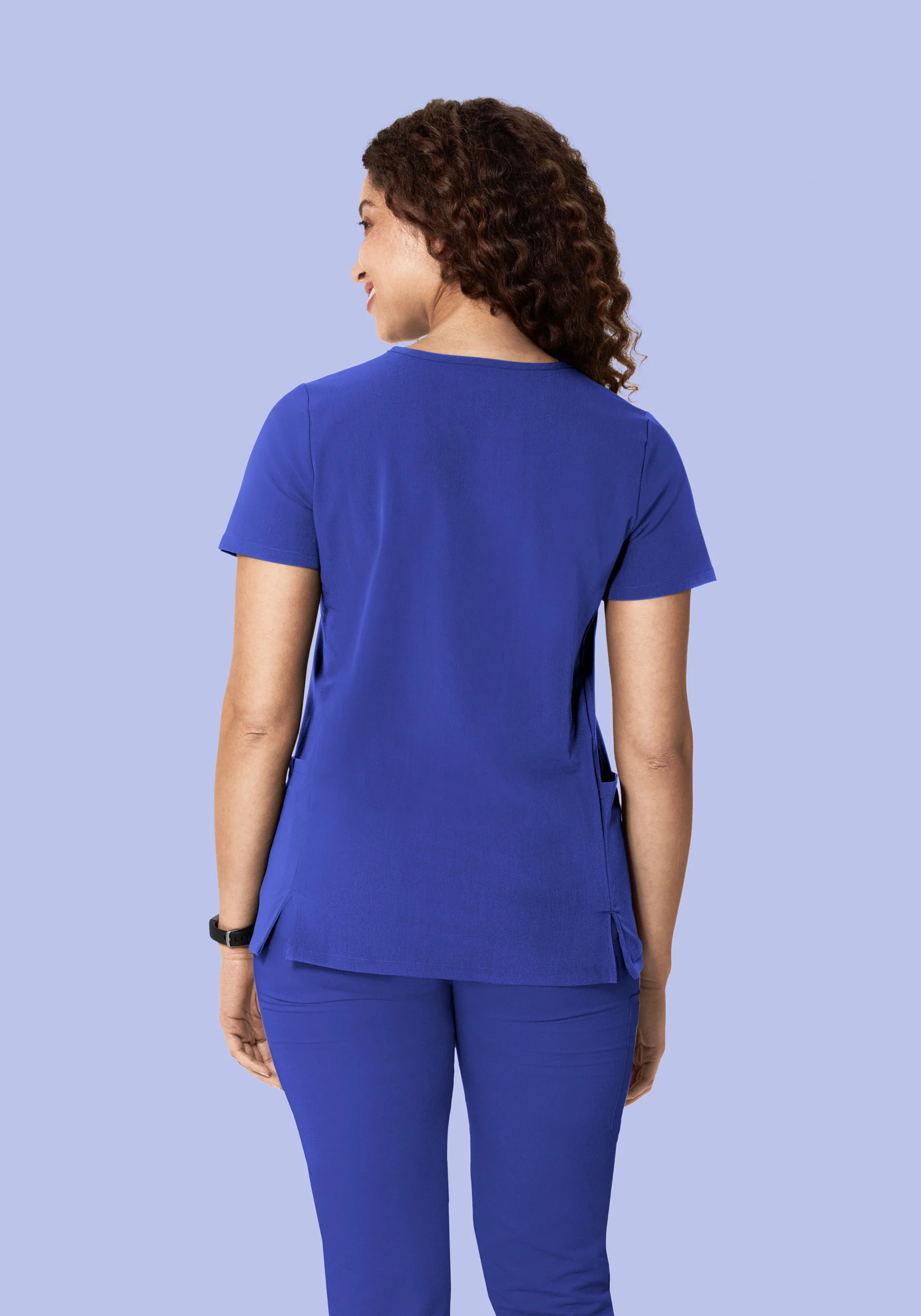 Curved V-Neck Top Very Peri - Image 4