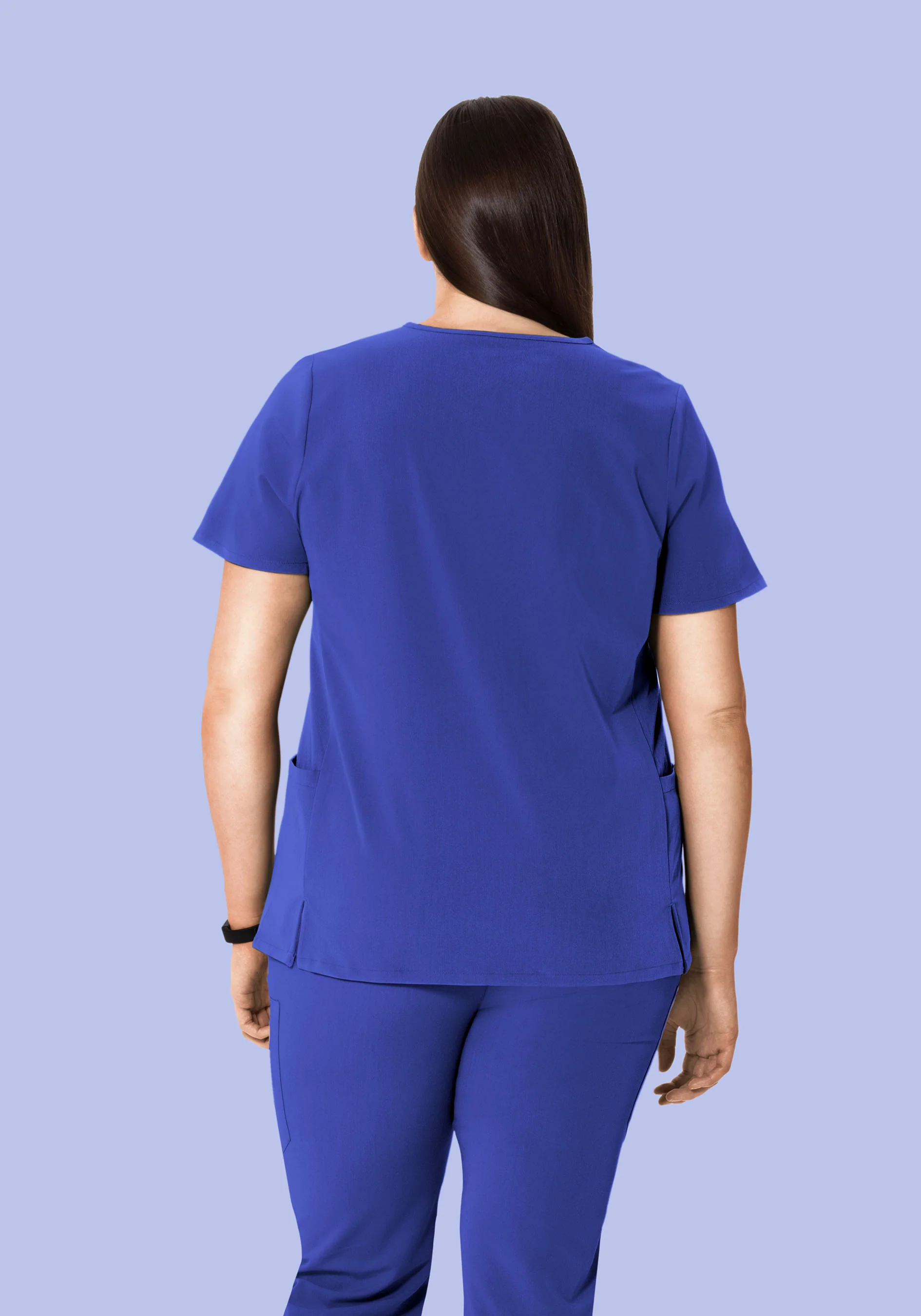 Curved V-Neck Top Very Peri - Image 8