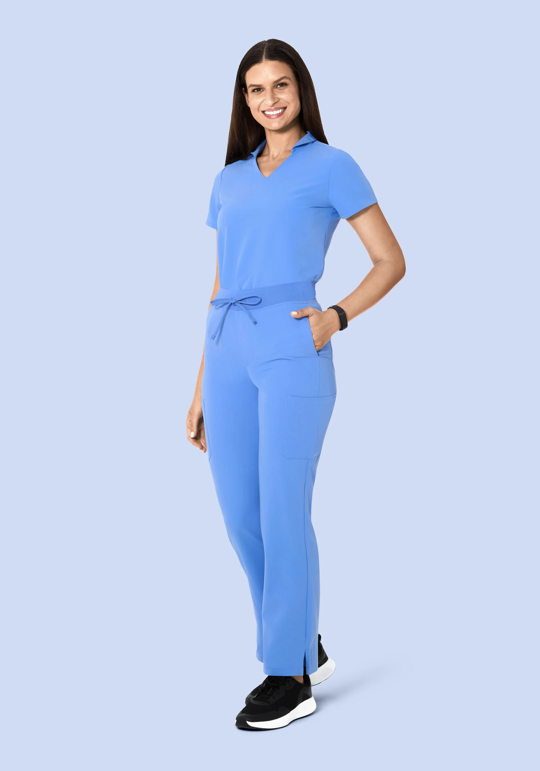 High Waisted Cargos Ceil Blue - Image 3