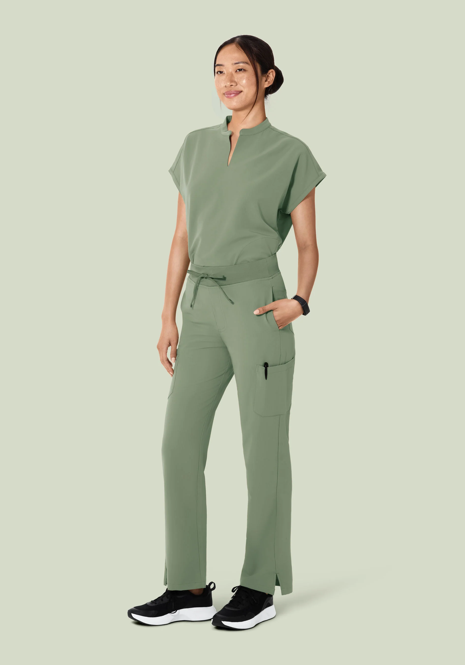 High Waisted Cargos Cool Sage - Image 4