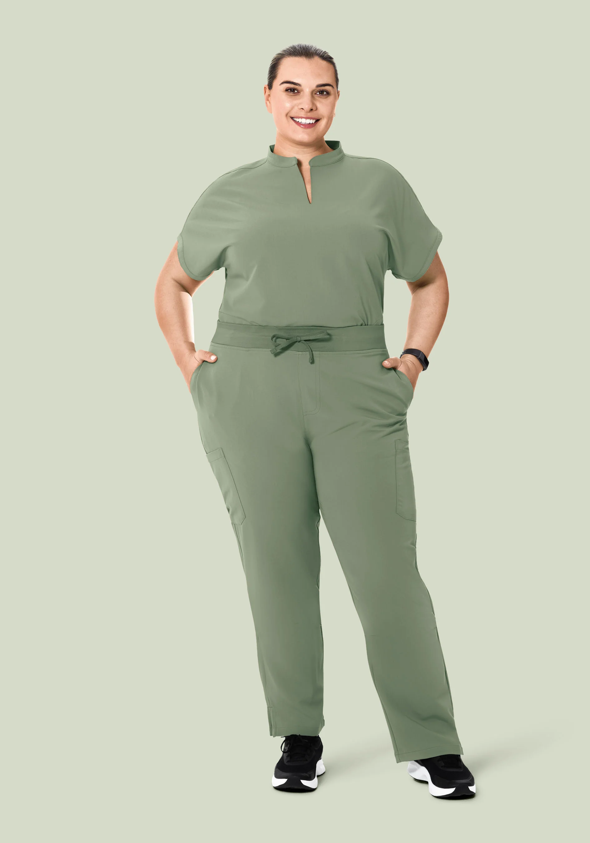 High Waisted Cargos Cool Sage - Image 5