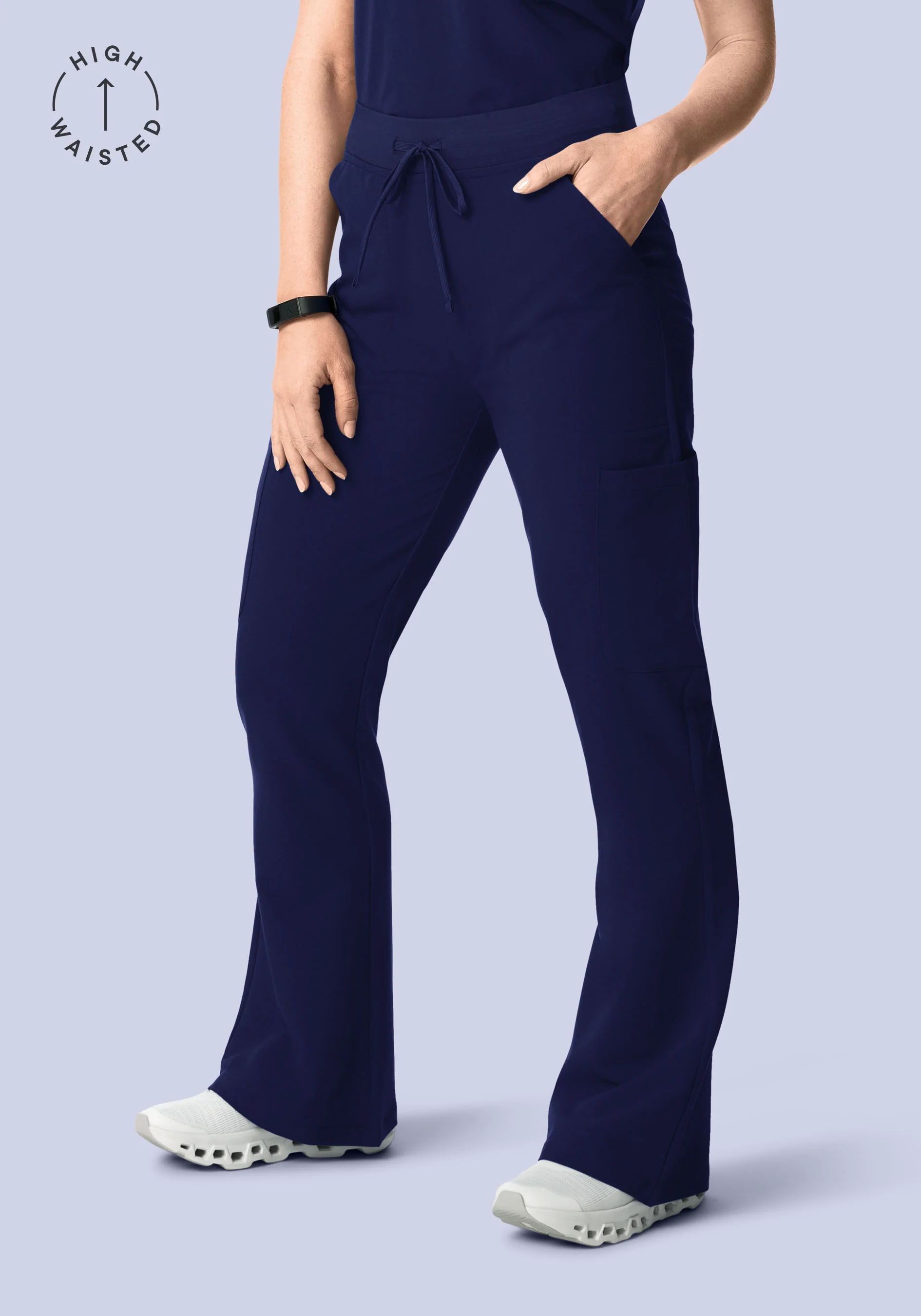 High Waisted Flares Navy