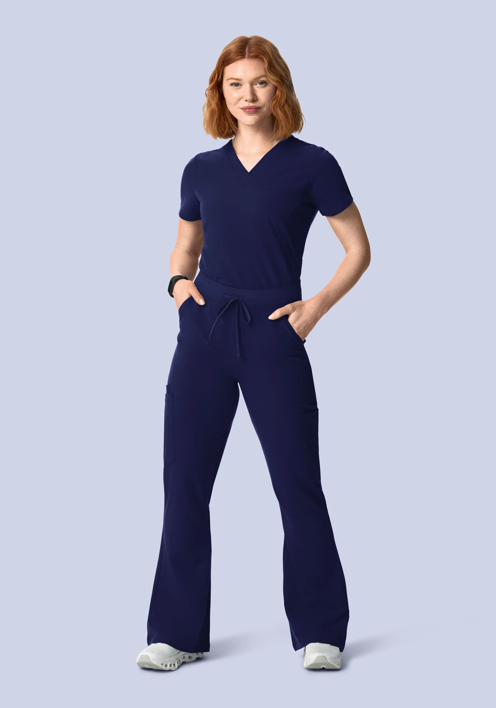 High Waisted Flares Navy - Image 2