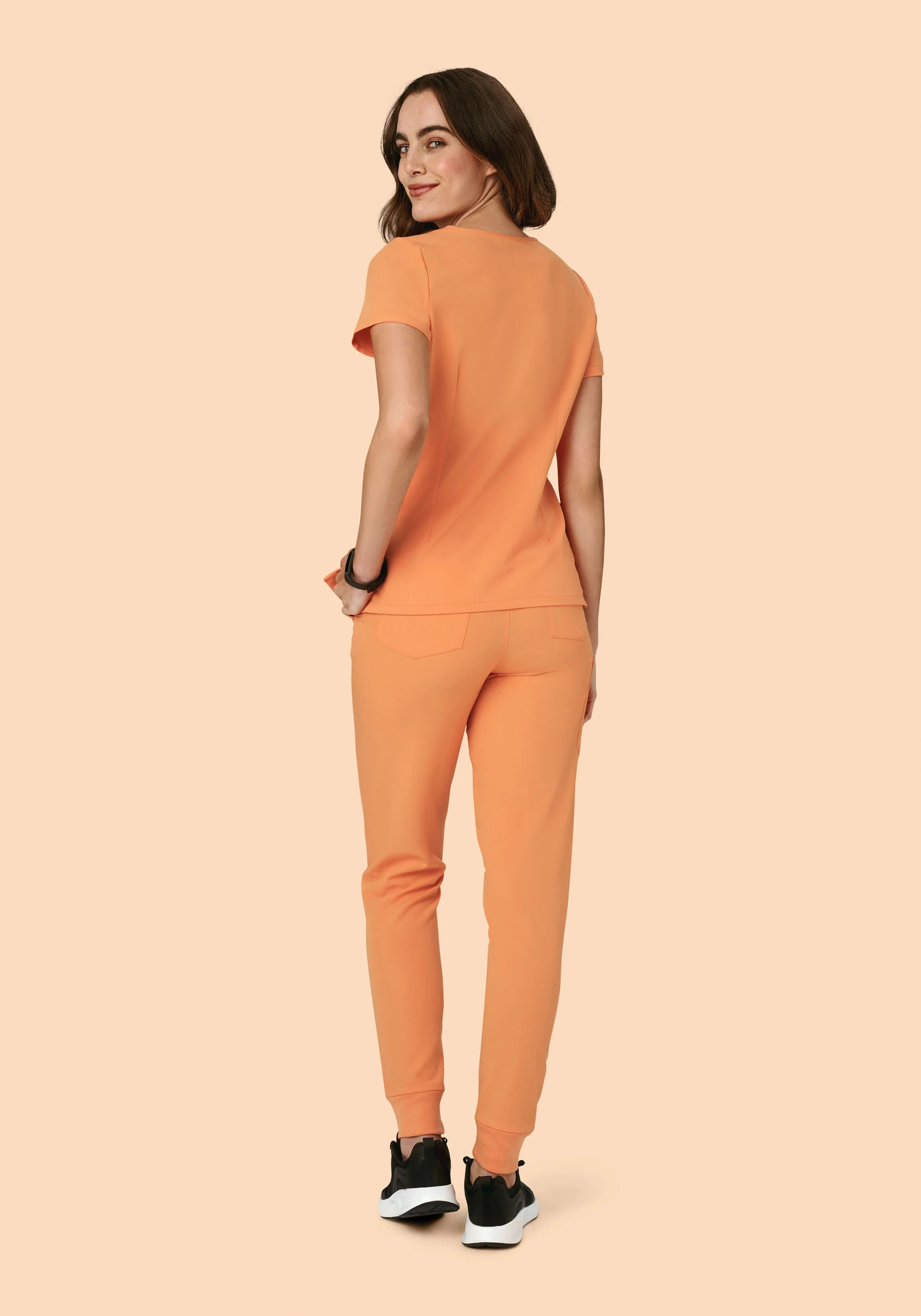 High Waisted Joggers Cantaloupe - Image 5
