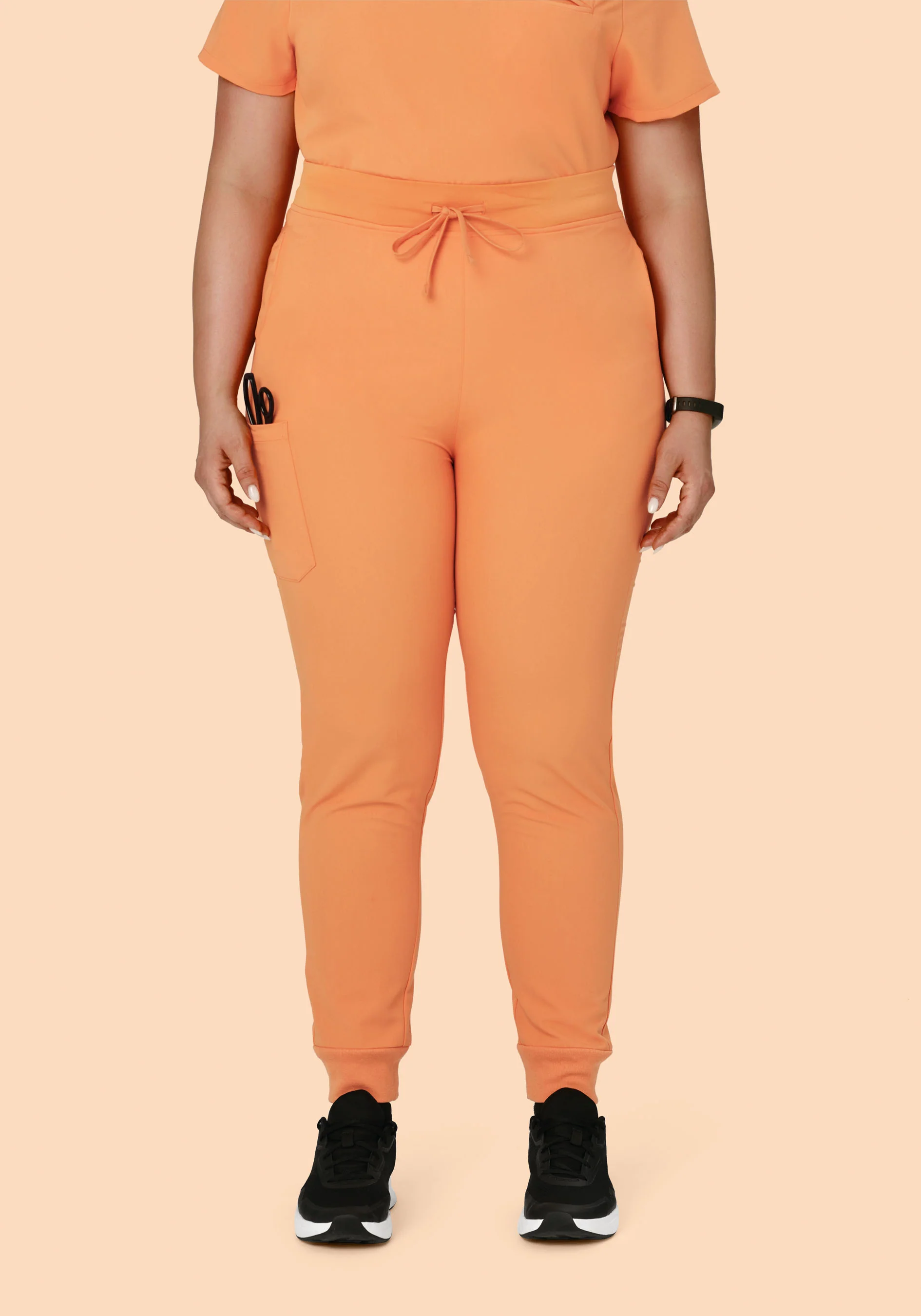 High Waisted Joggers Cantaloupe - Image 8
