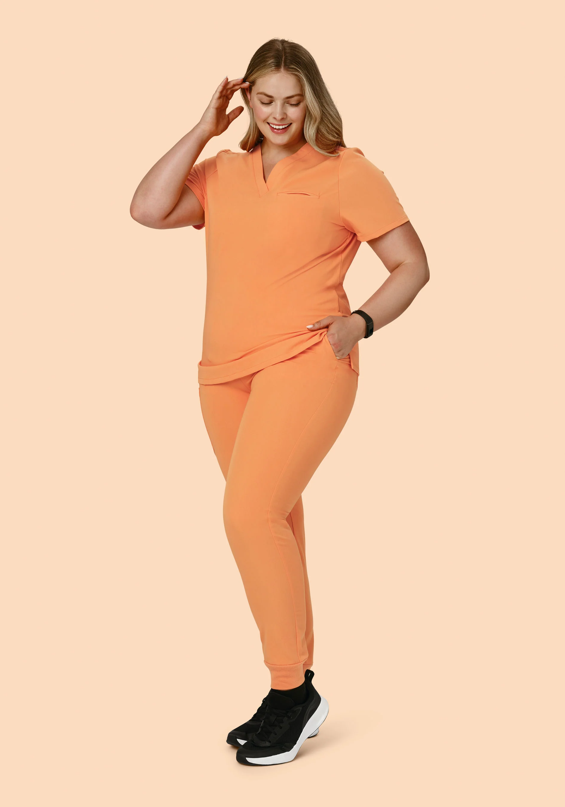 High Waisted Joggers Cantaloupe - Image 9