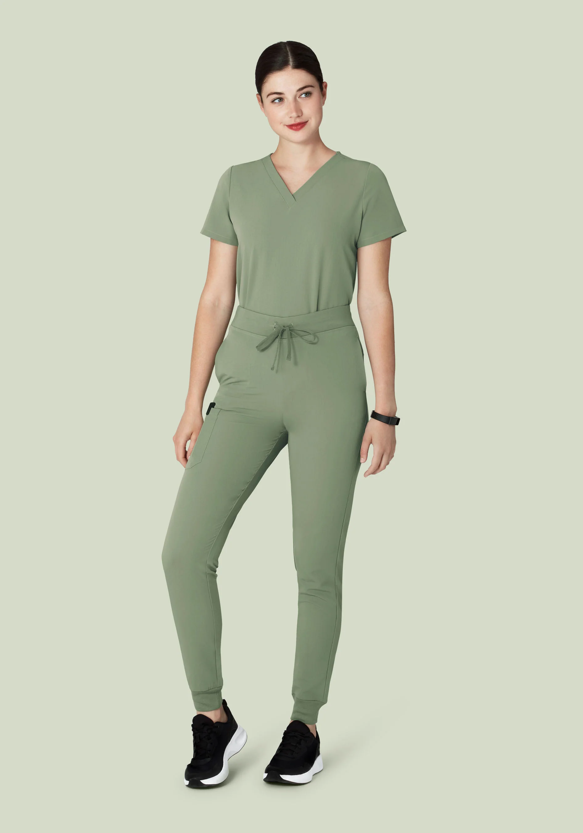 High Waisted Joggers Cool Sage - Image 2
