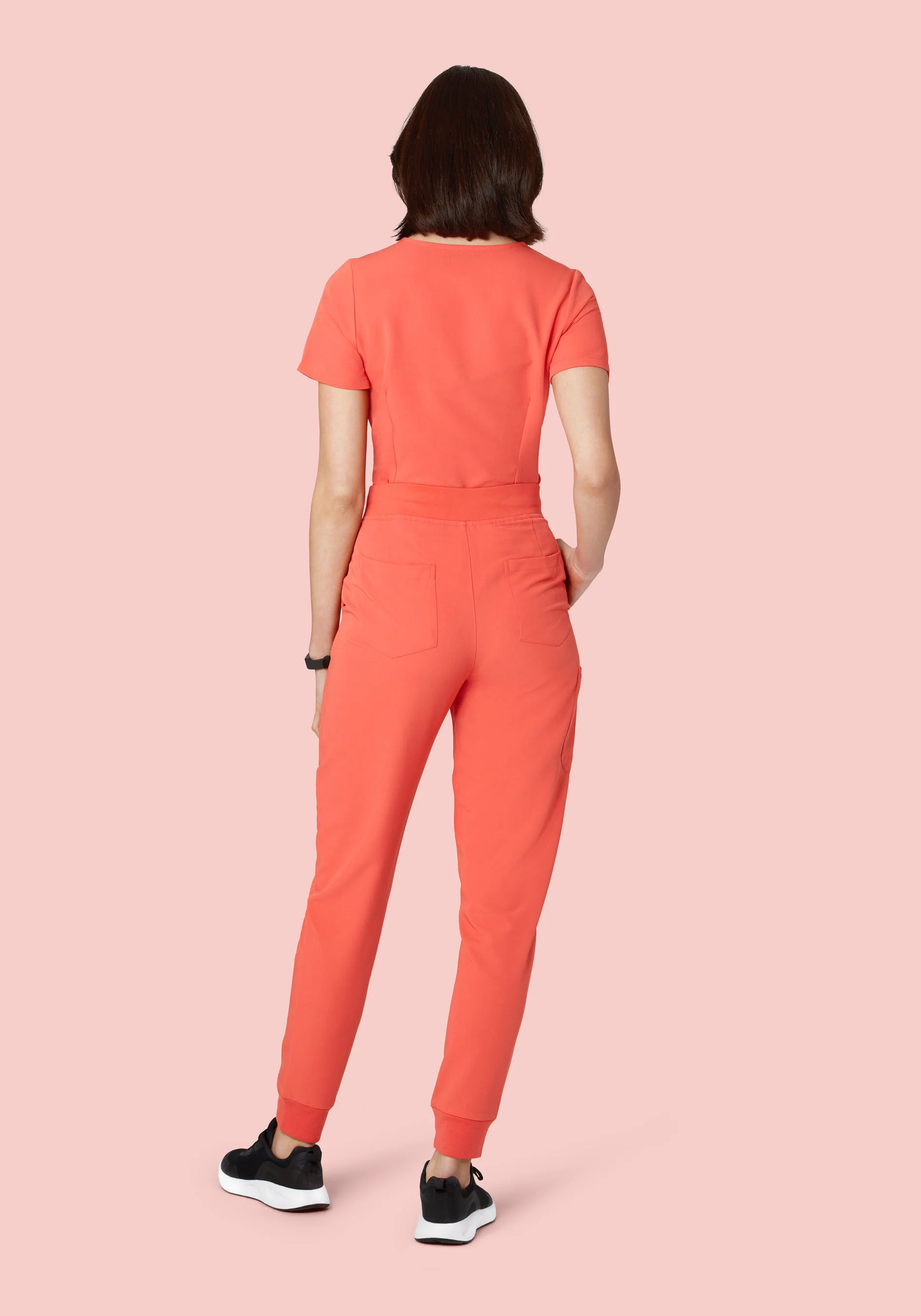 High Waisted Joggers Coral - Image 3
