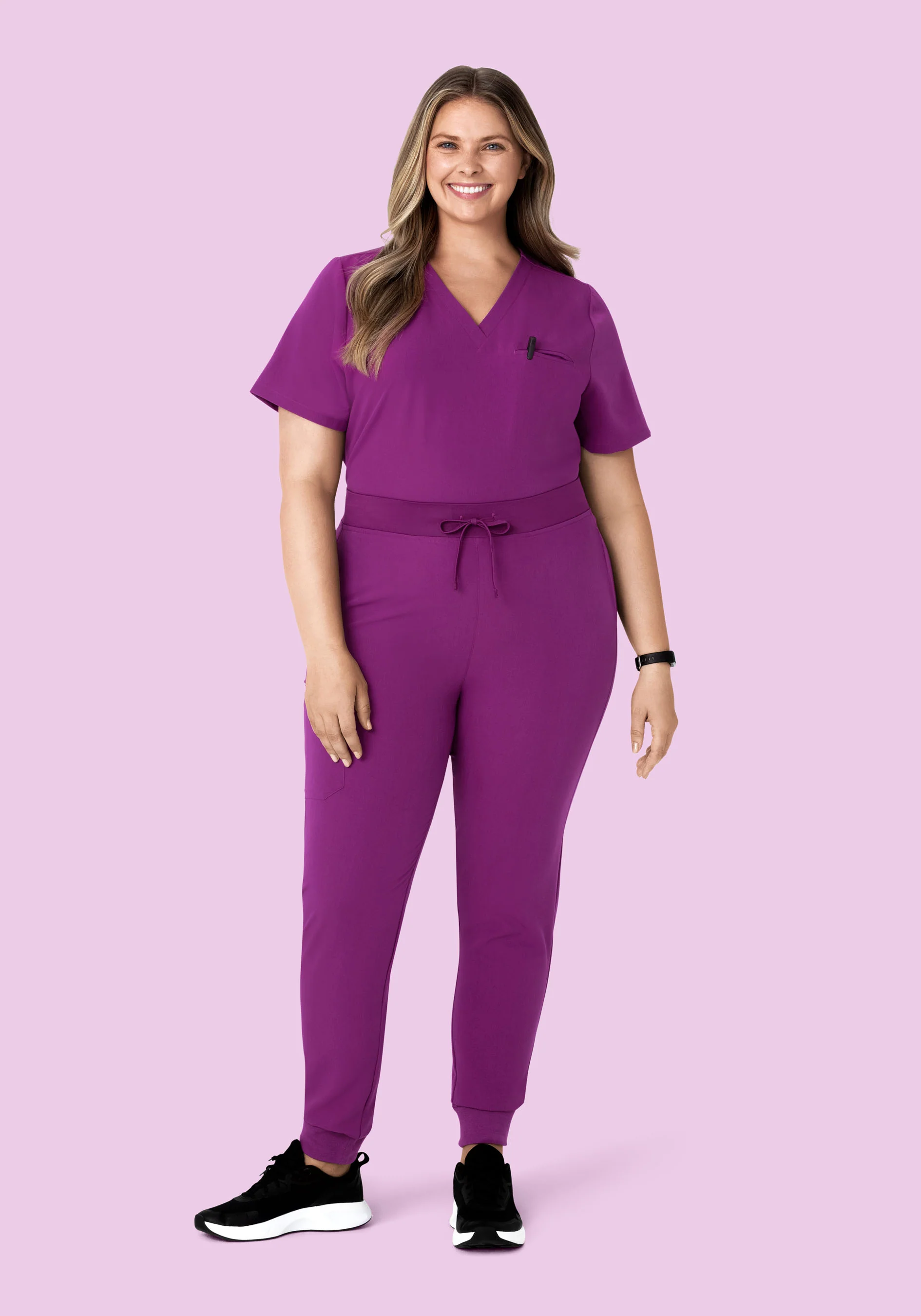 High Waisted Joggers Dark Orchid - Image 6