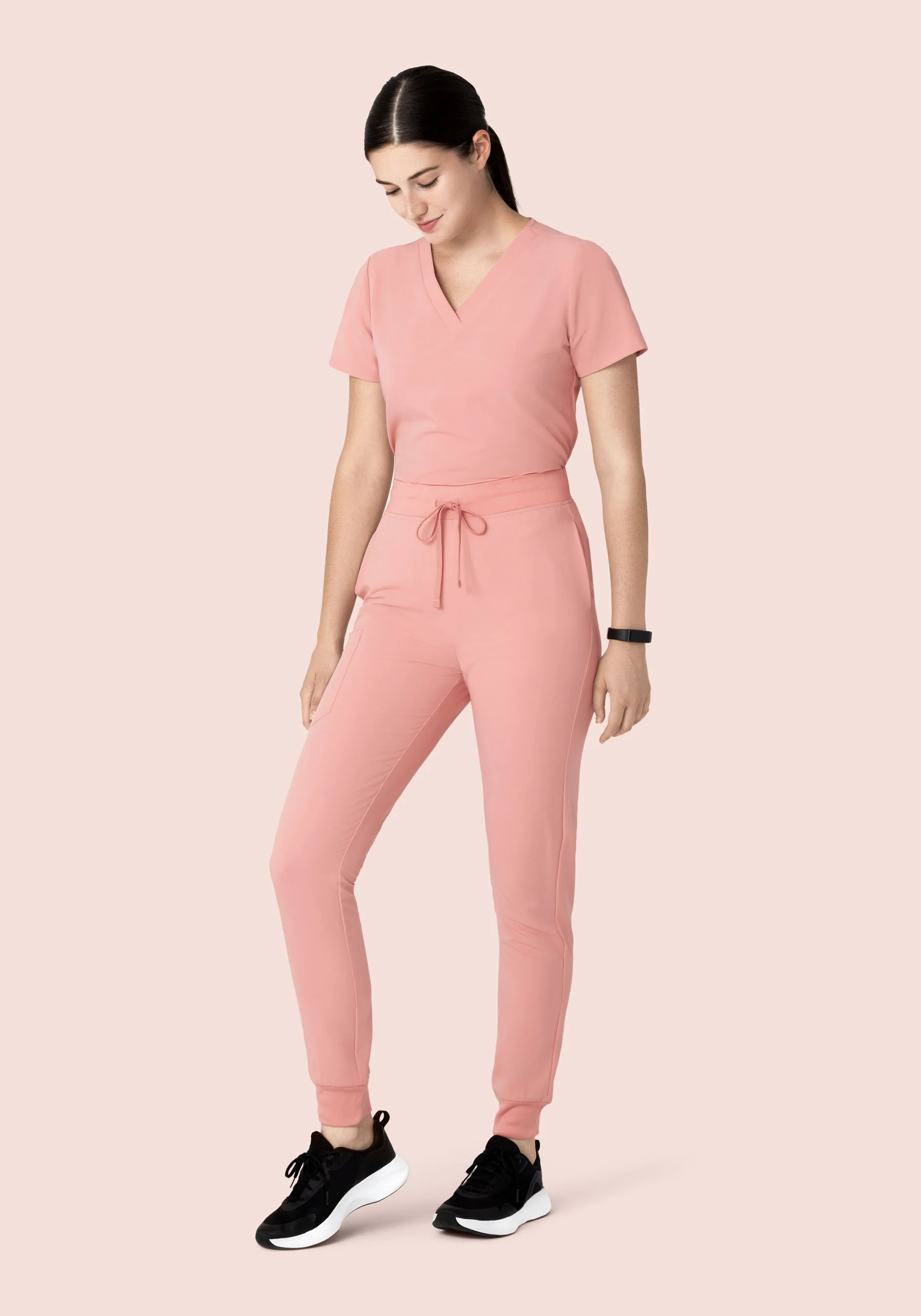 High Waisted Joggers Dusty Pink - Image 2