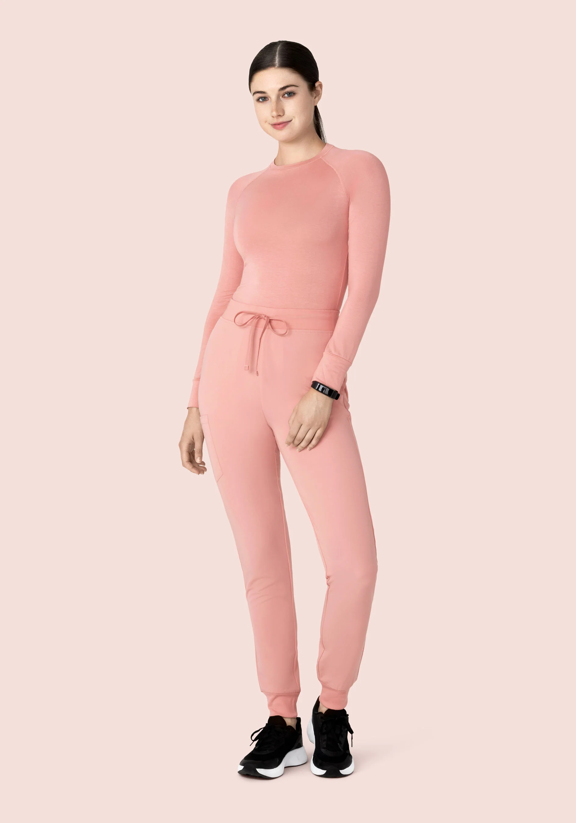 High Waisted Joggers Dusty Pink - Image 4