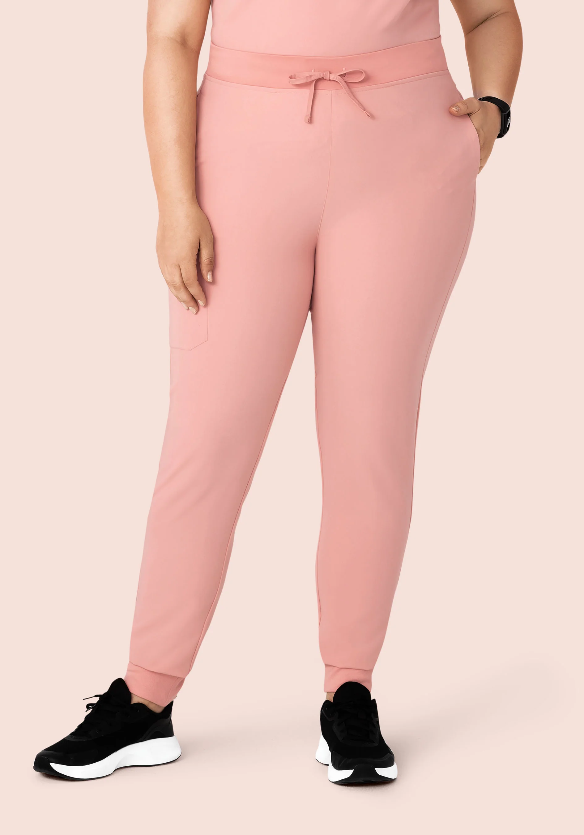 High Waisted Joggers Dusty Pink - Image 7