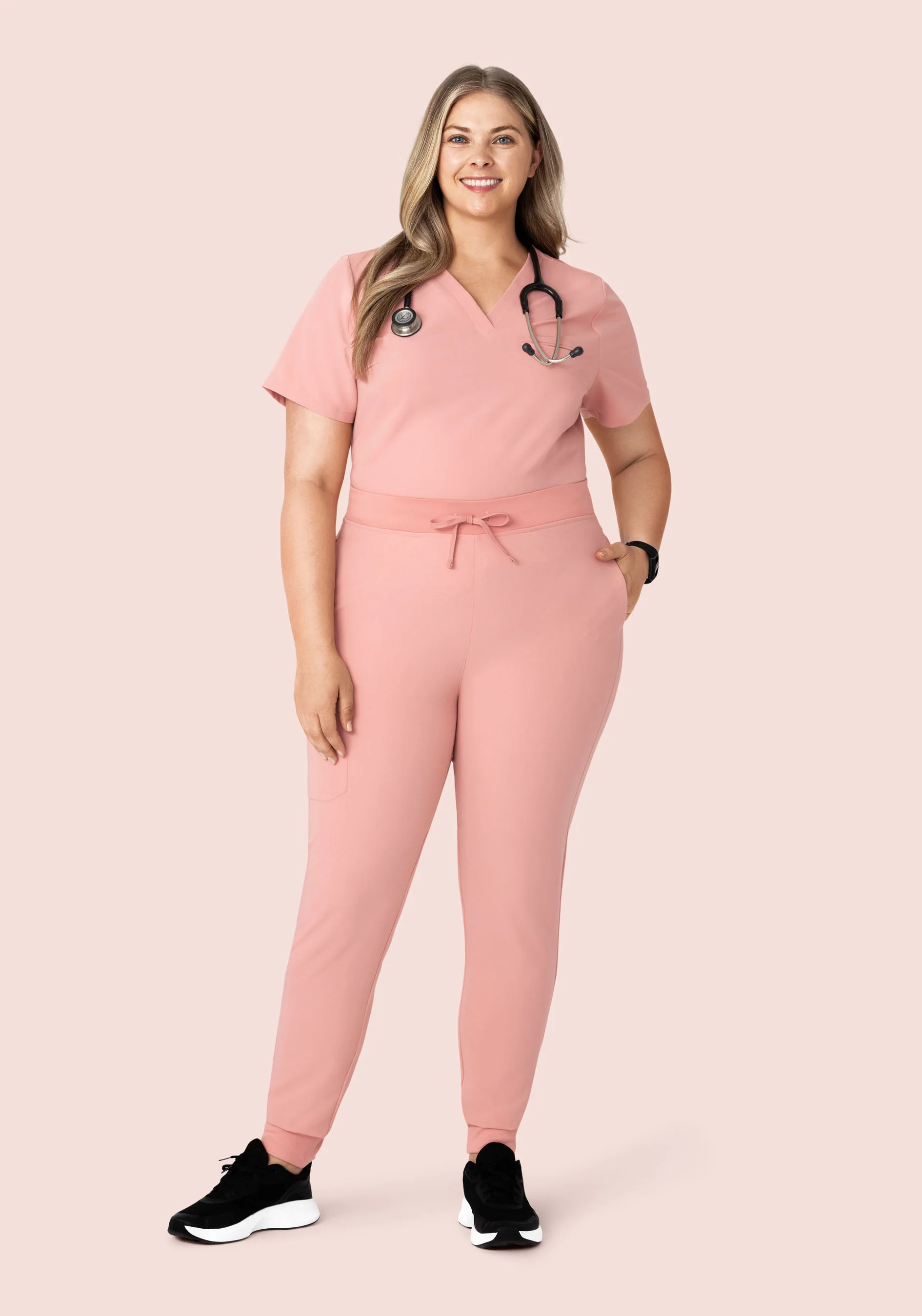 High Waisted Joggers Dusty Pink - Image 8