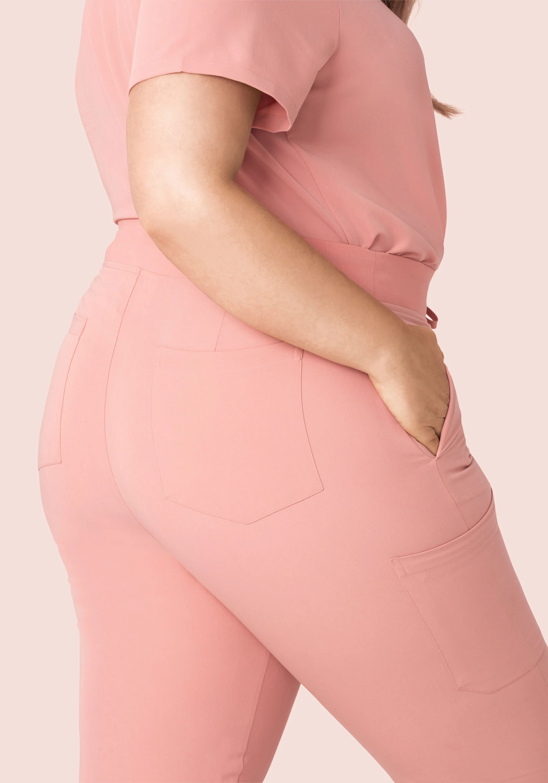High Waisted Joggers Dusty Pink - Image 9