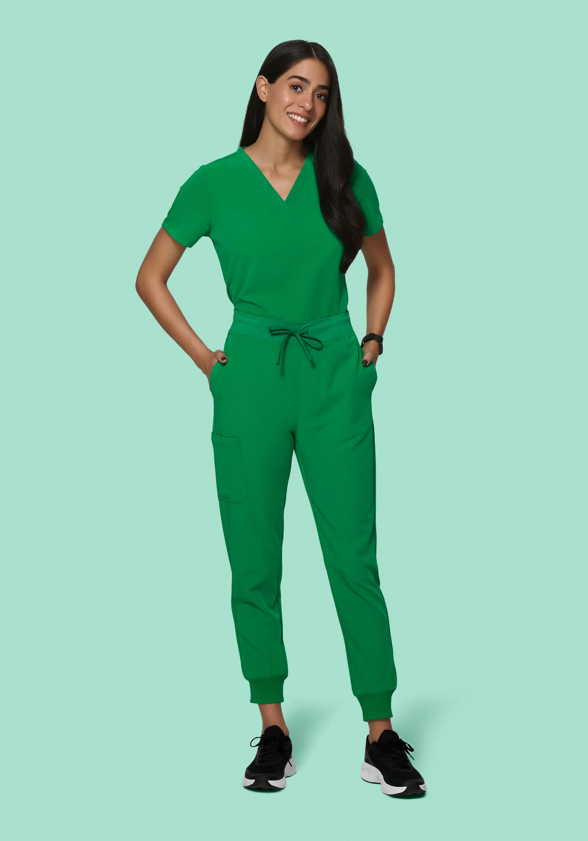 High Waisted Joggers Emerald - Image 2