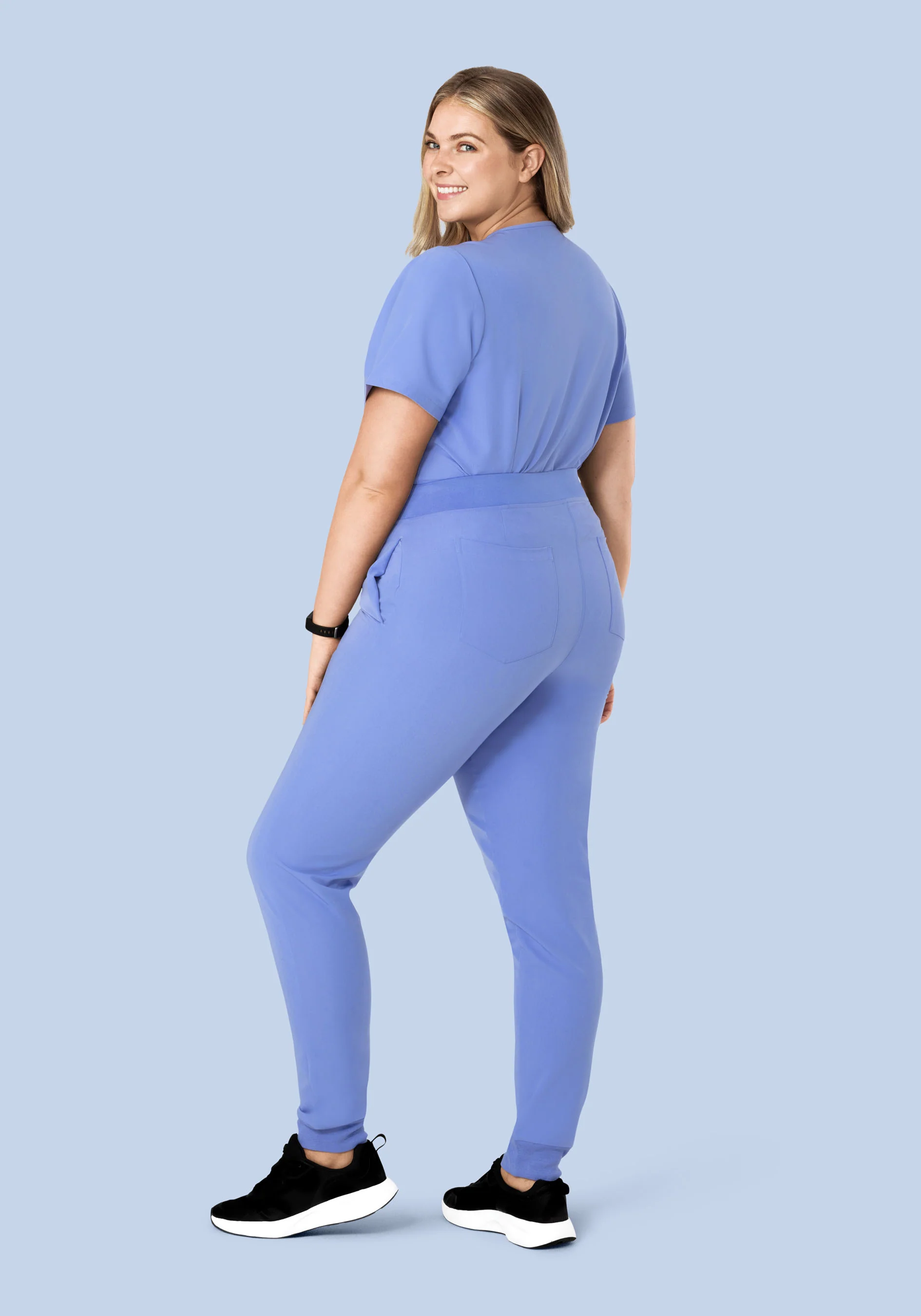High Waisted Joggers French Blue - Image 10