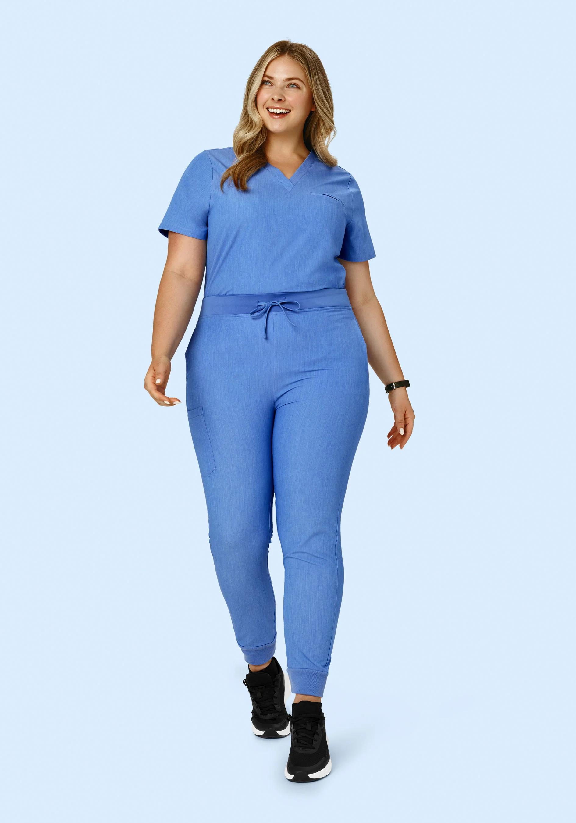 High Waisted Joggers Heather Blue - Image 6