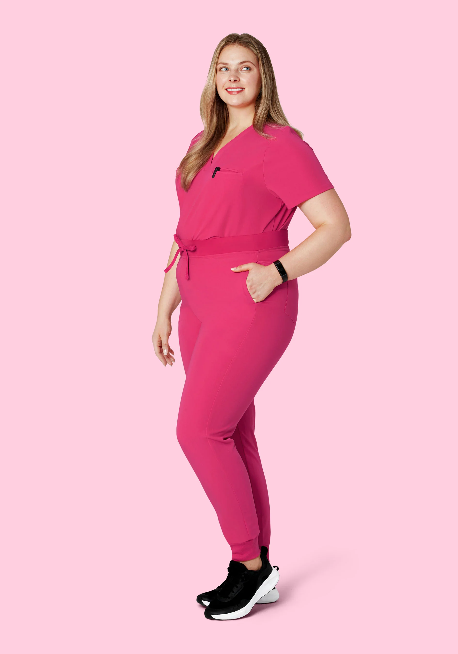 High Waisted Joggers Hot Pink - Image 6