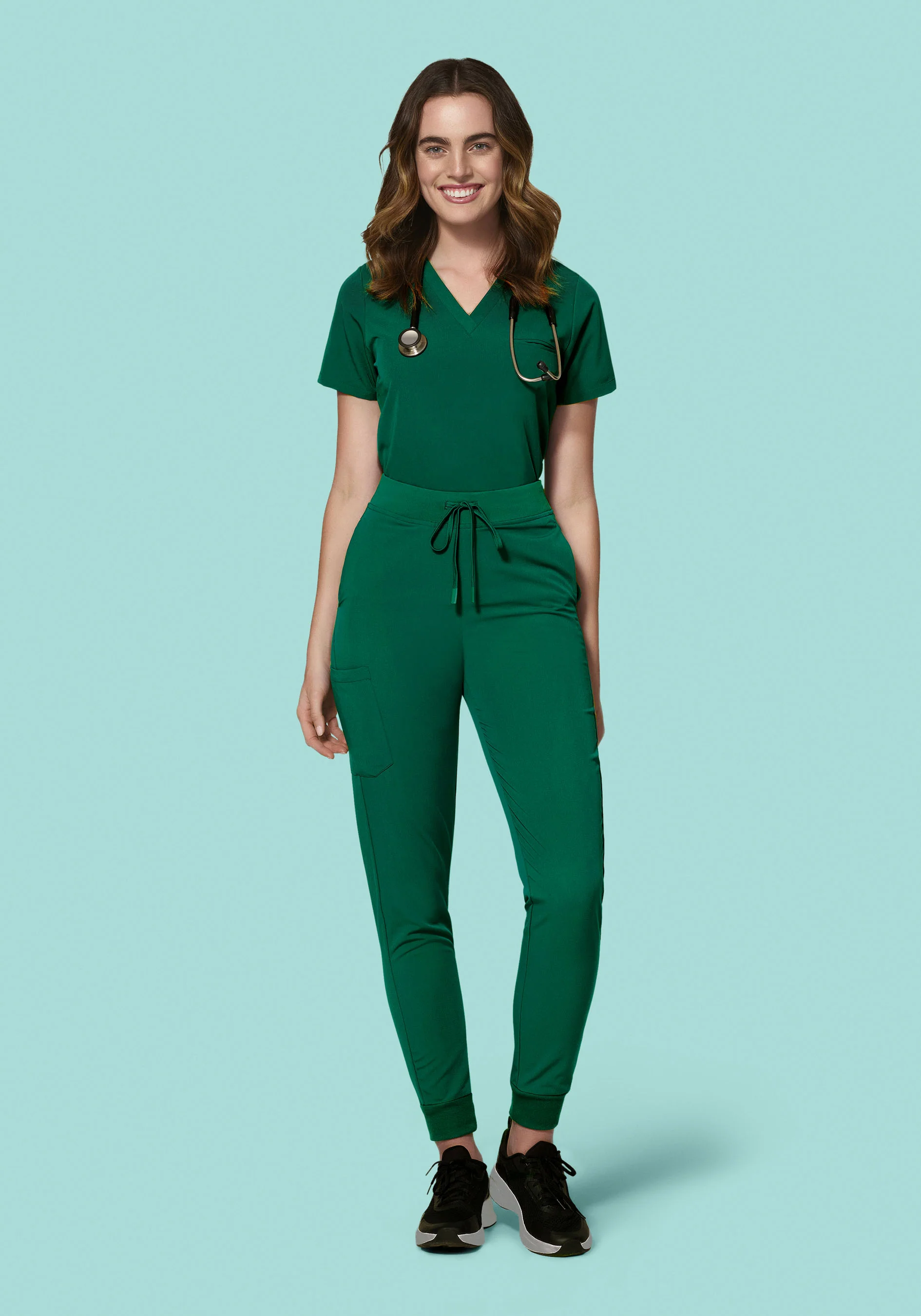 High Waisted Joggers Hunter Green - Image 2