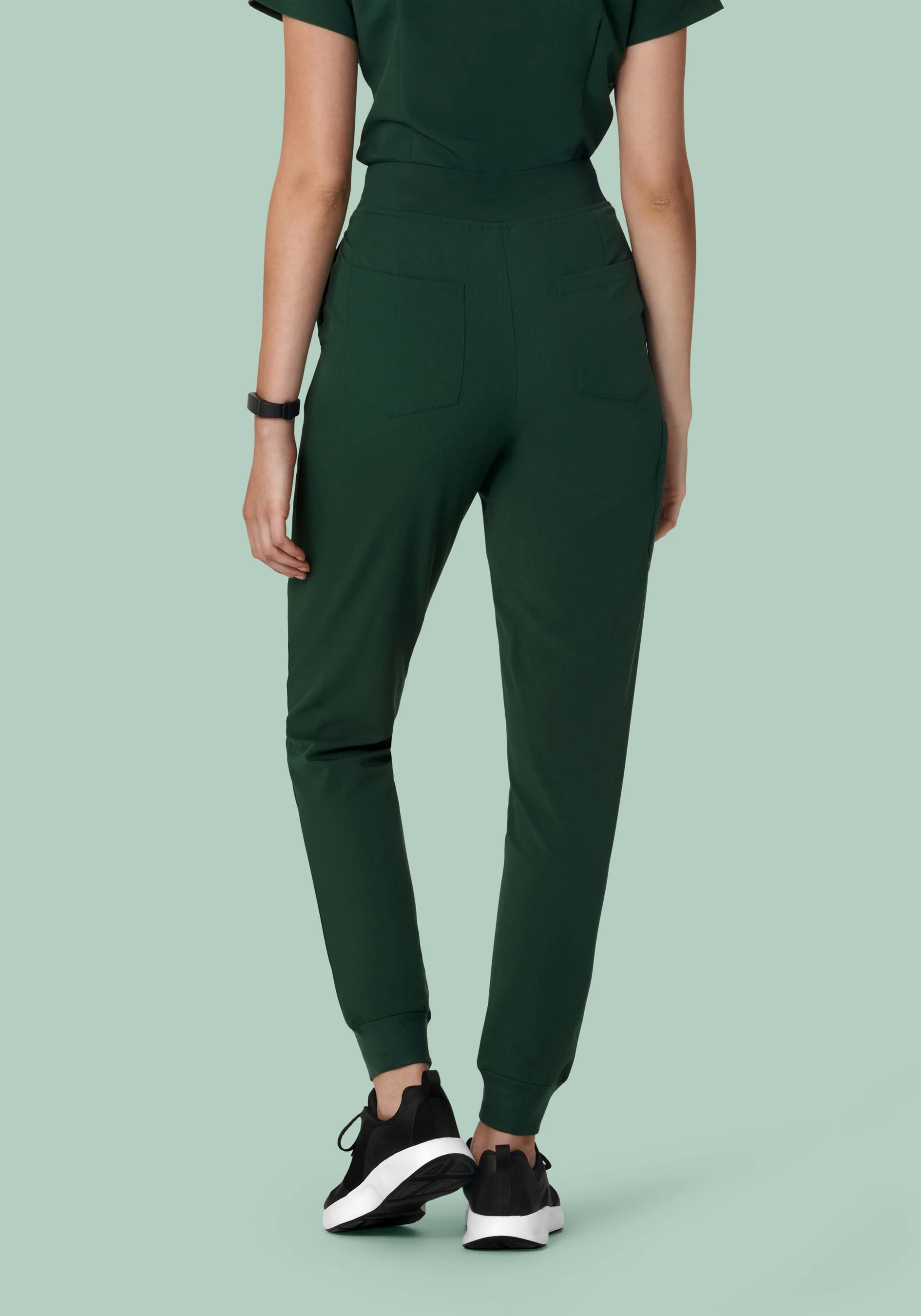High Waisted Joggers Midnight Green - Image 5