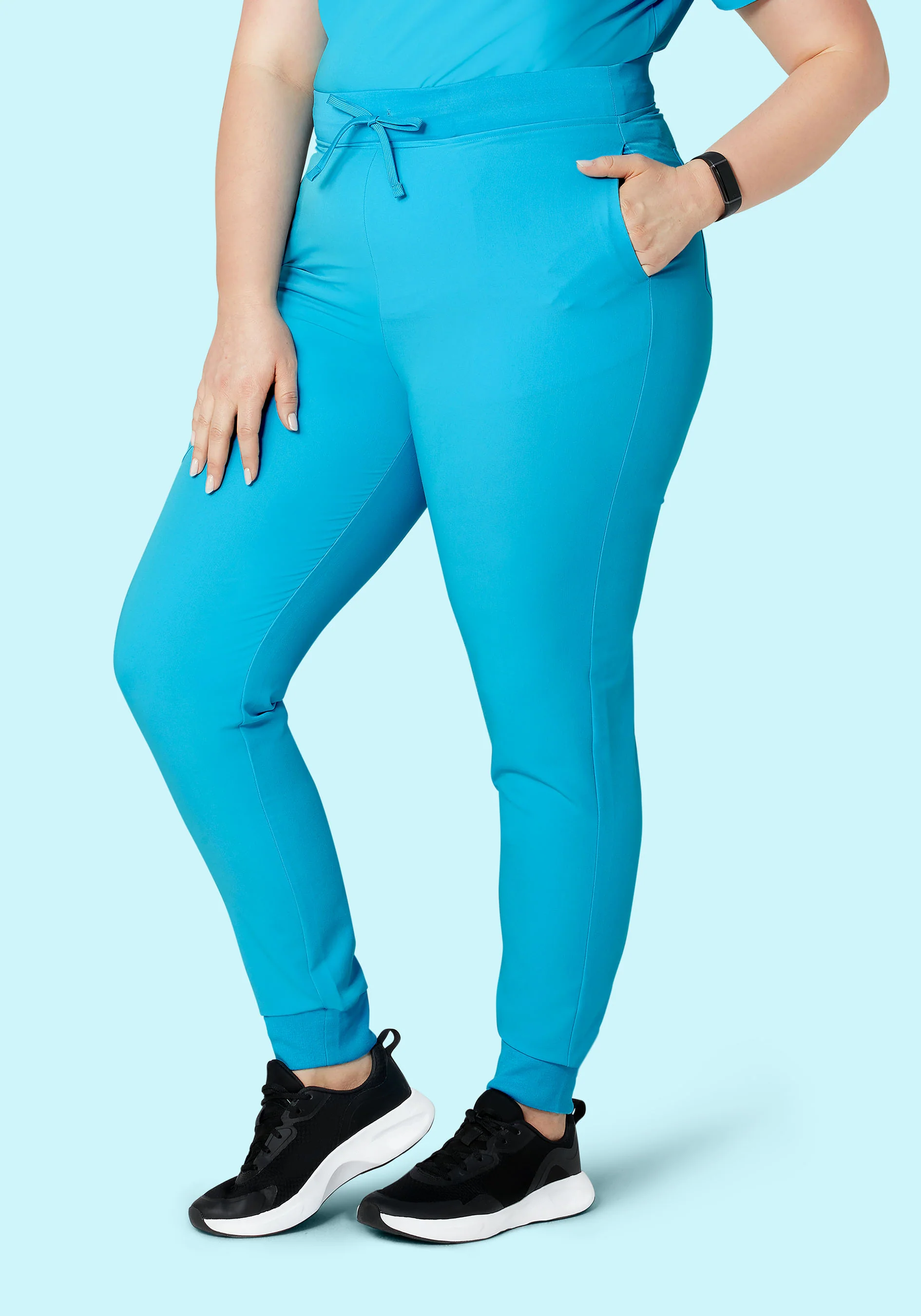 High Waisted Joggers Pacific Blue - Image 5