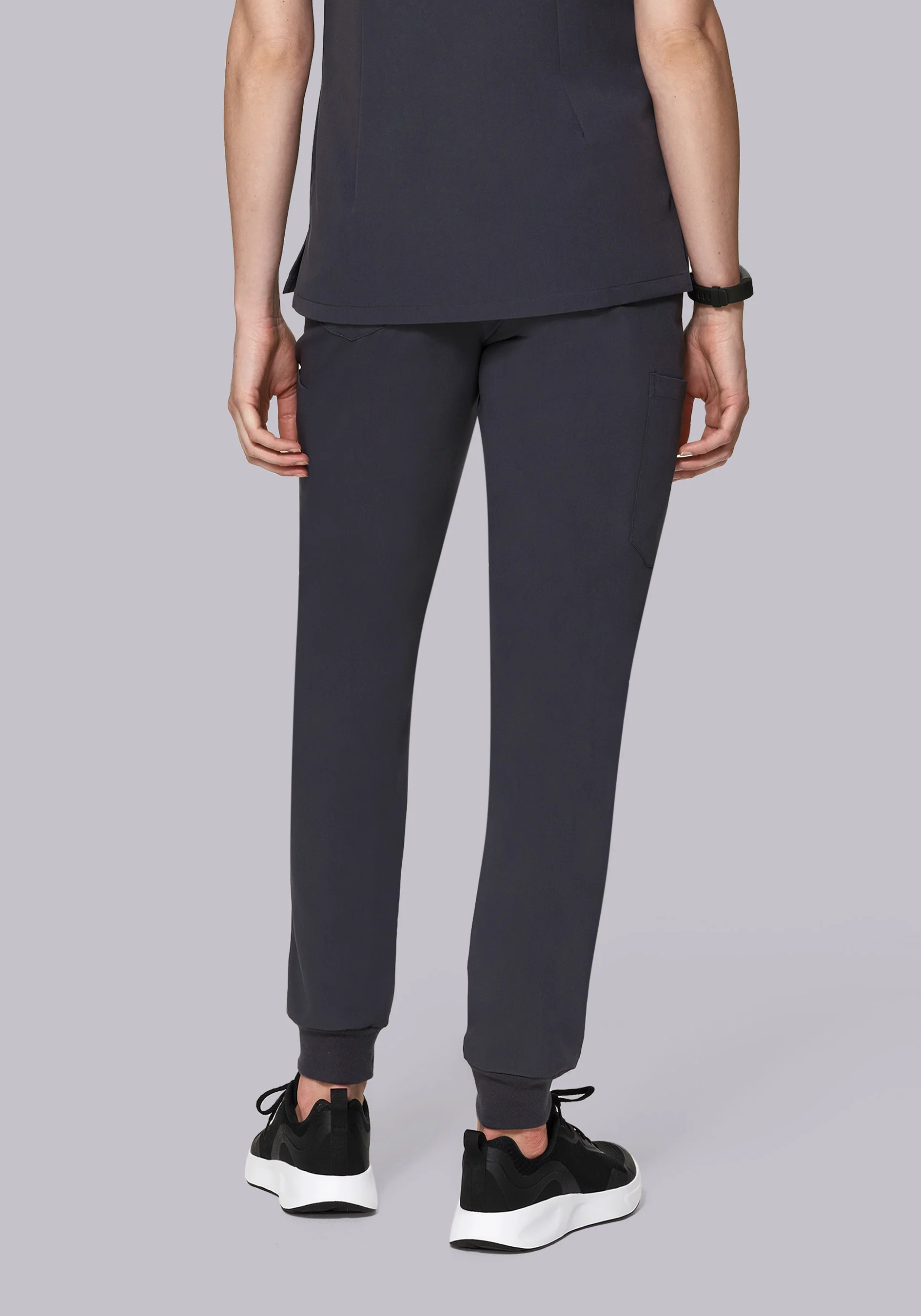 High Waisted Joggers Pewter - Image 10