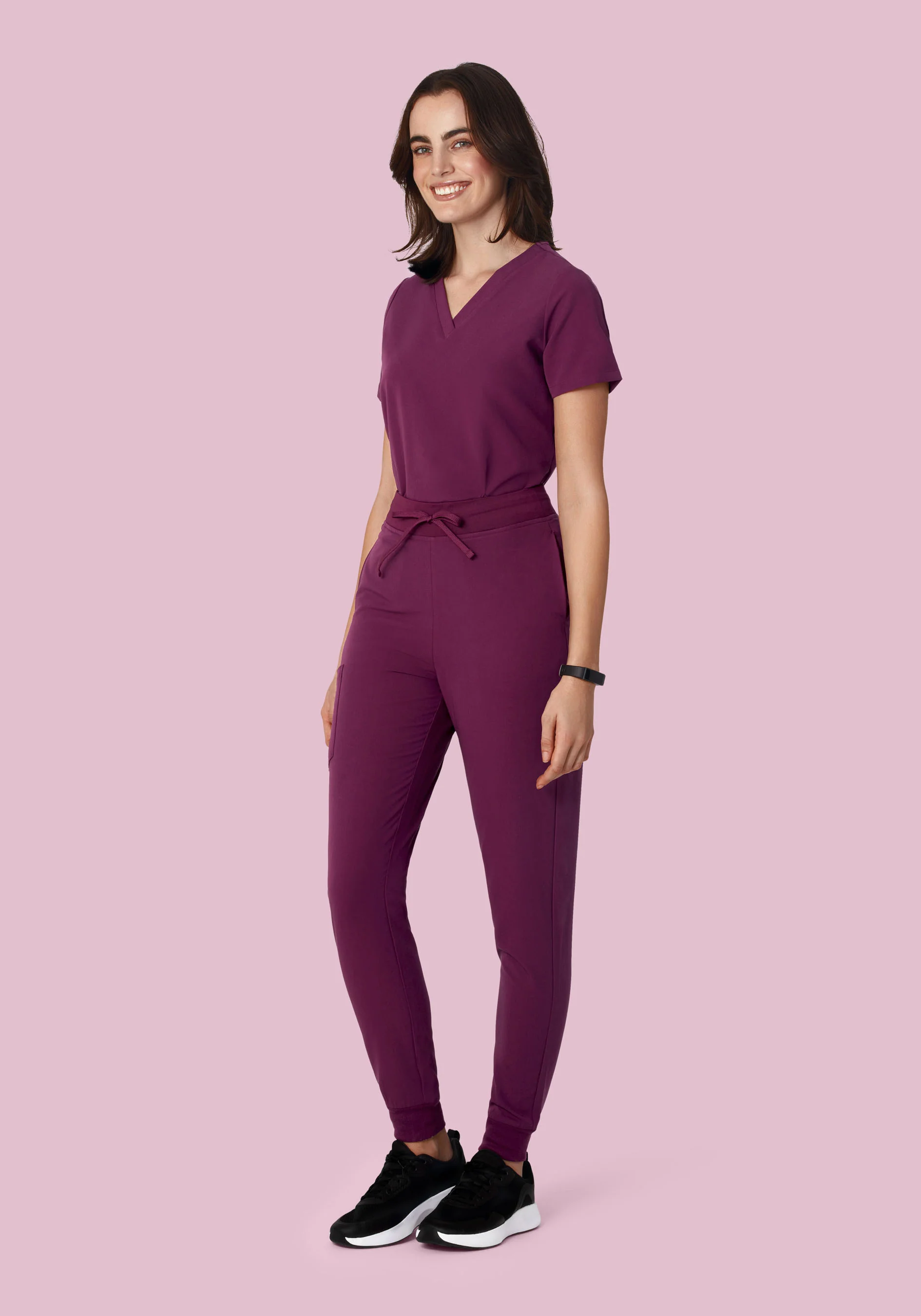 High Waisted Joggers Plum - Image 2