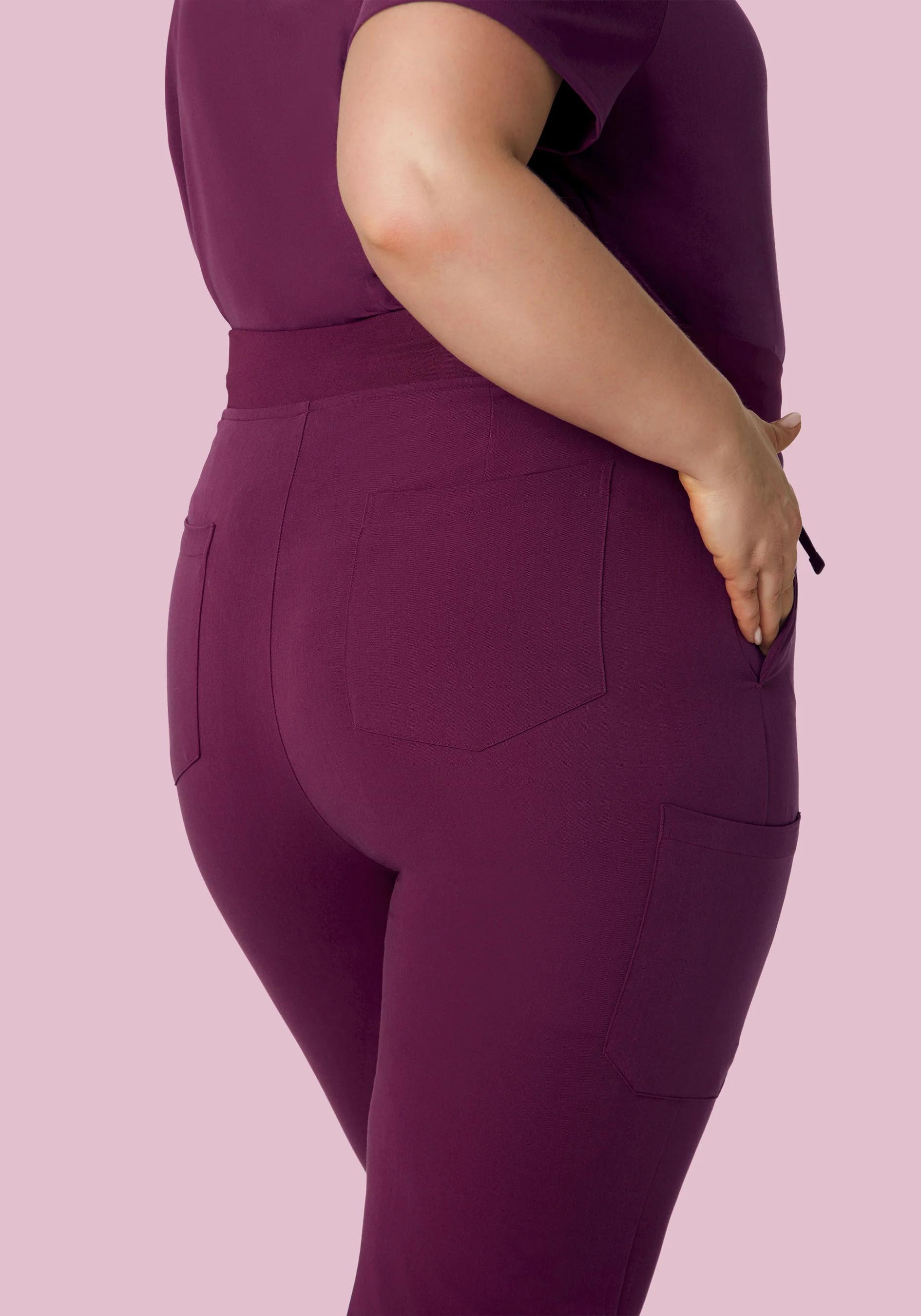 High Waisted Joggers Plum - Image 4