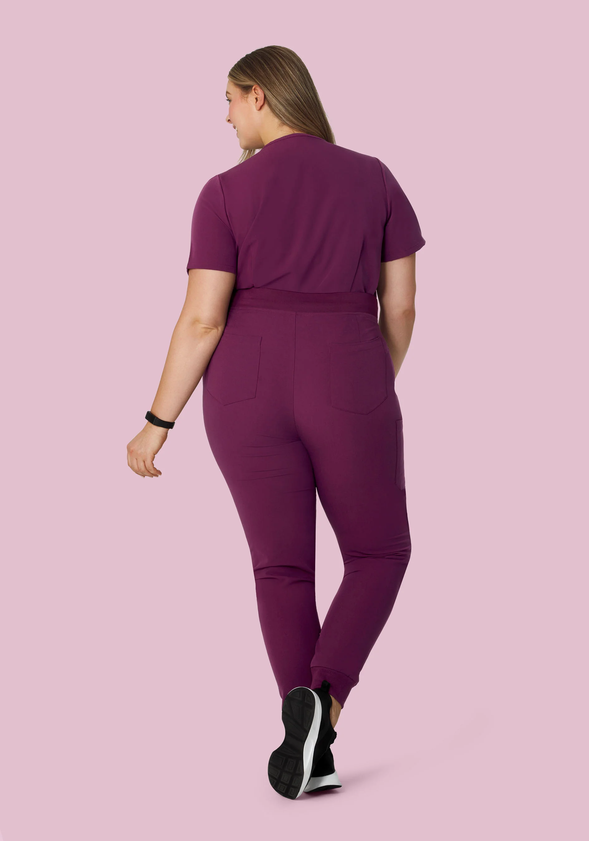 High Waisted Joggers Plum - Image 7