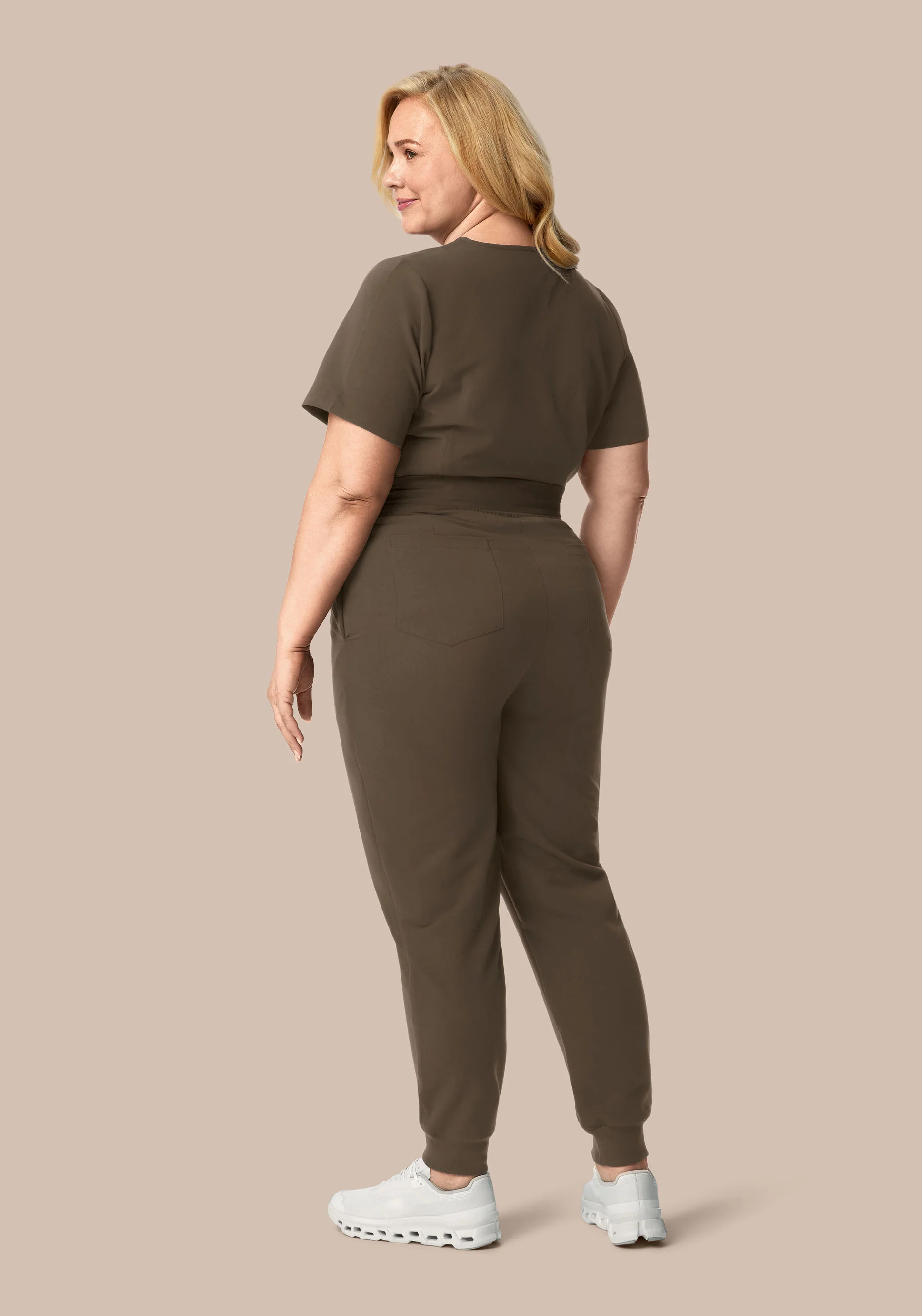 High Waisted Joggers Truffle - Image 6