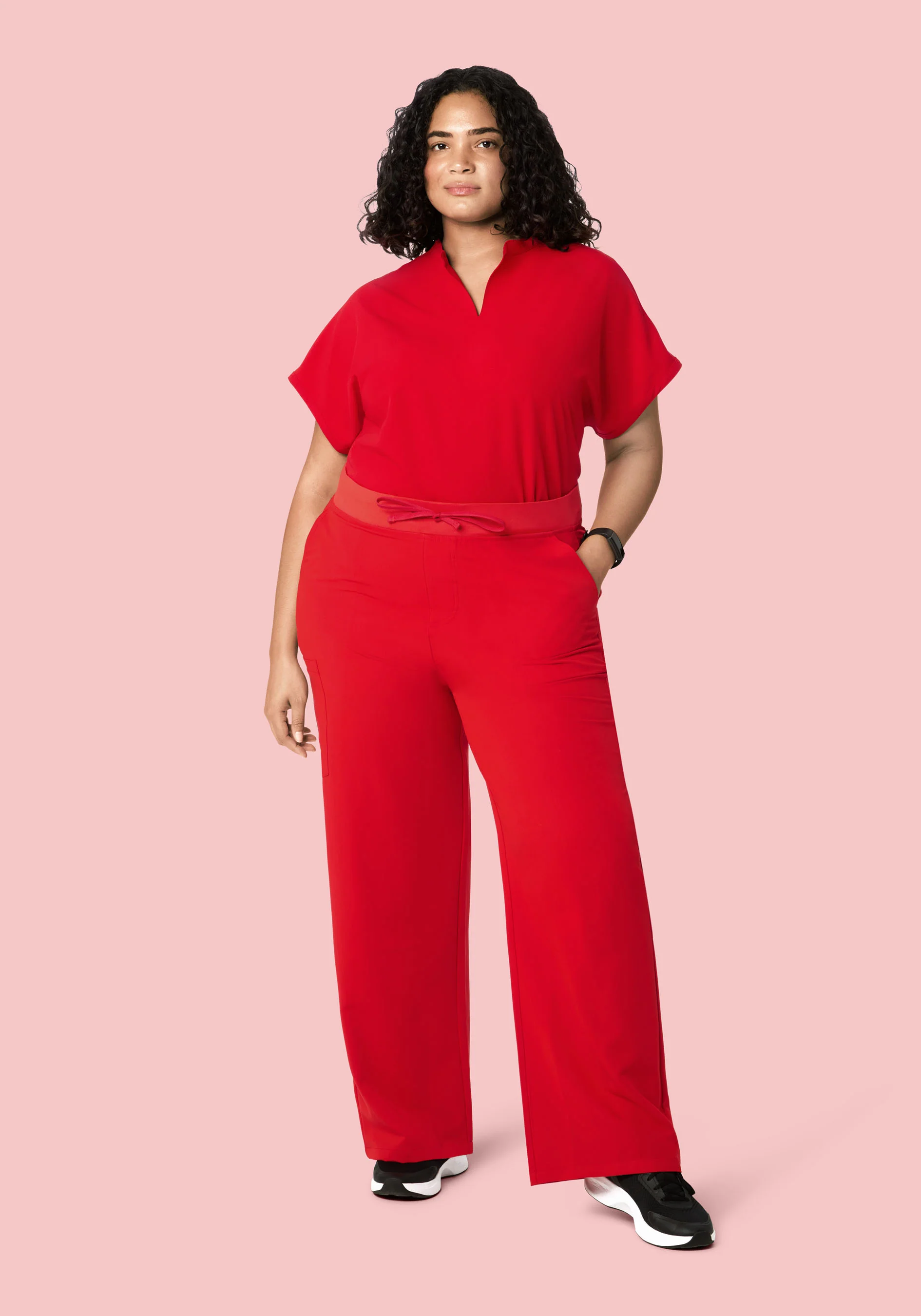 High Waisted Wide Leg Candy Red - Image 6