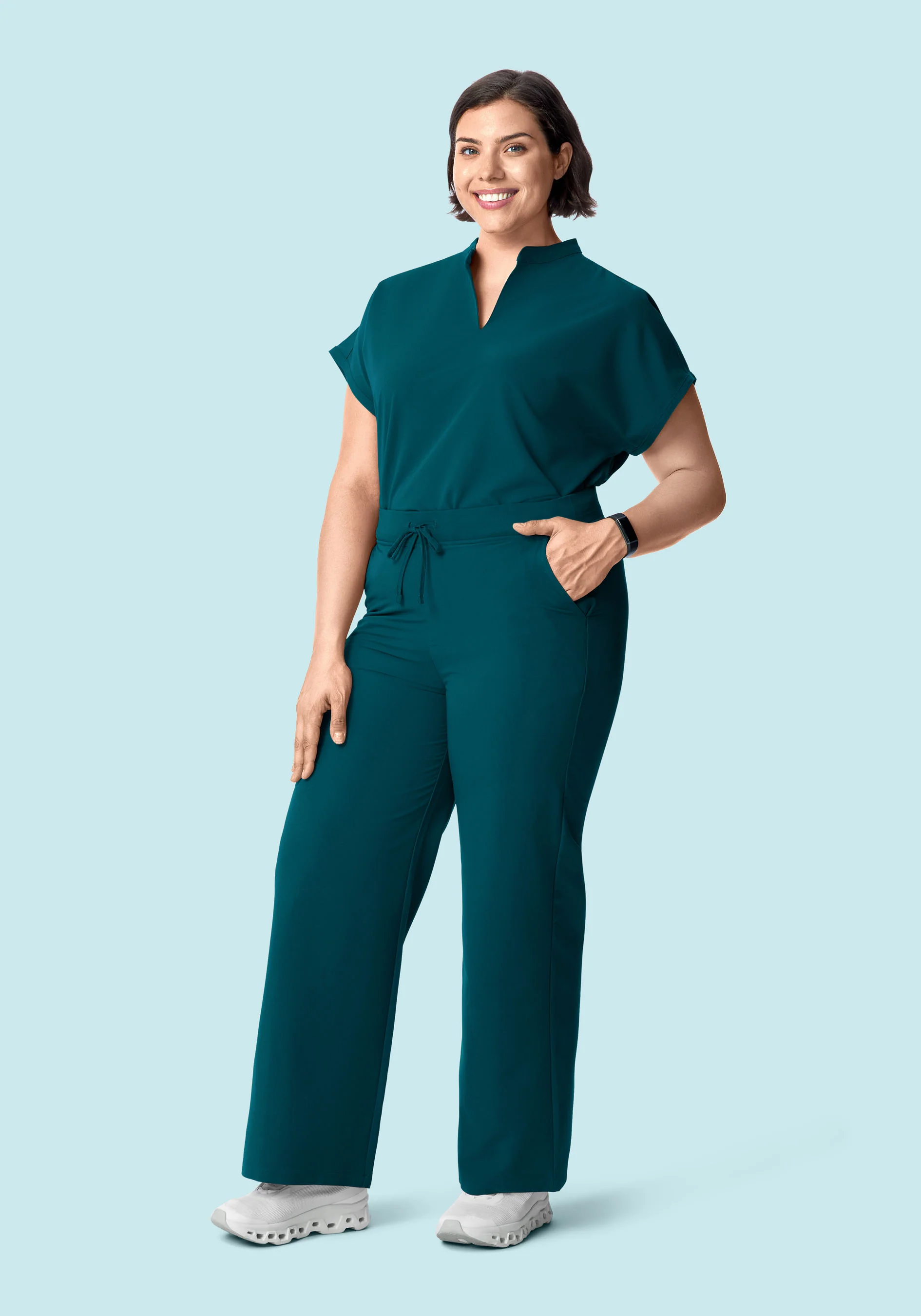 High Waisted Wide Leg Caribbean Blue - Image 4