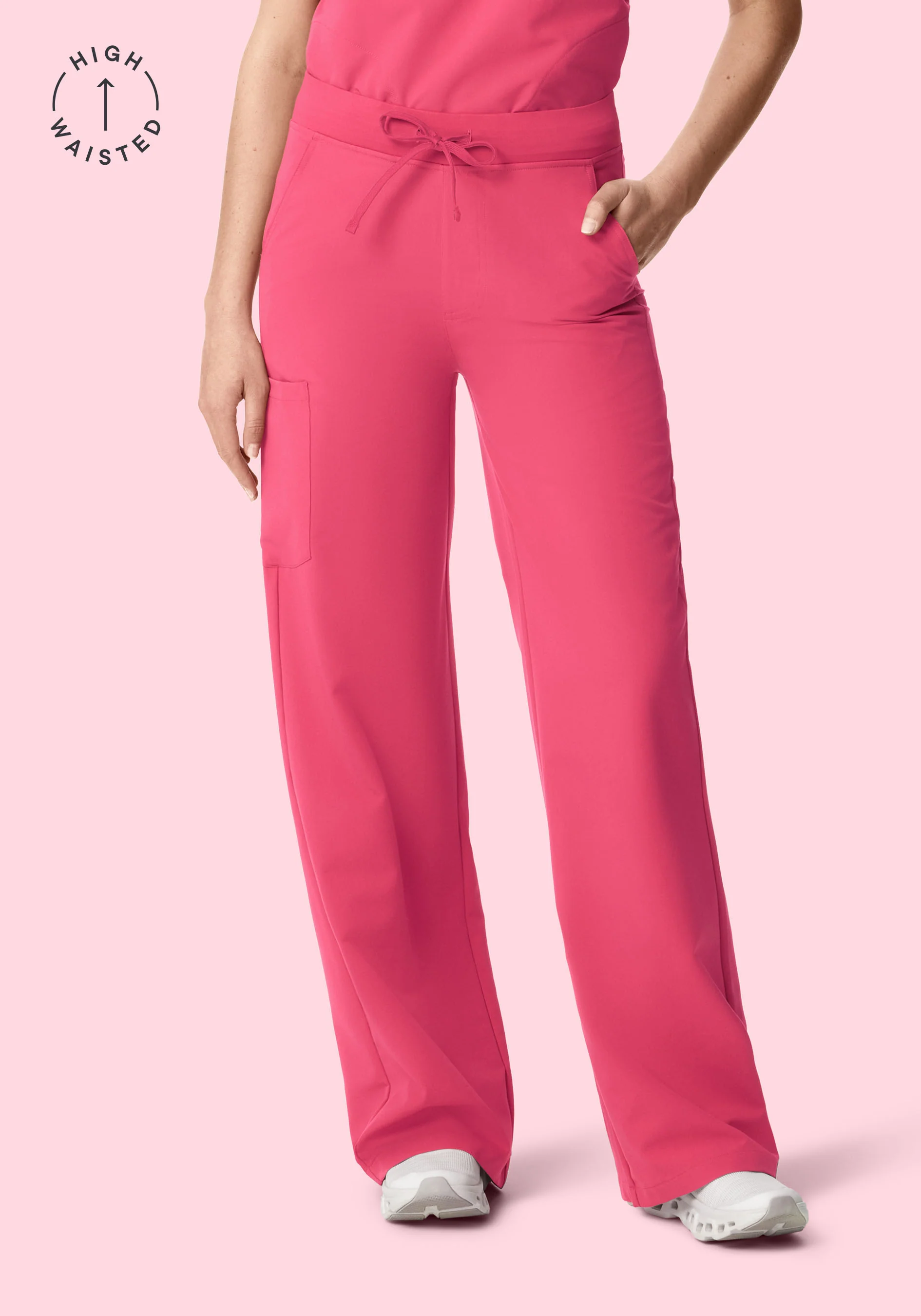 High Waisted Wide Leg Carmine