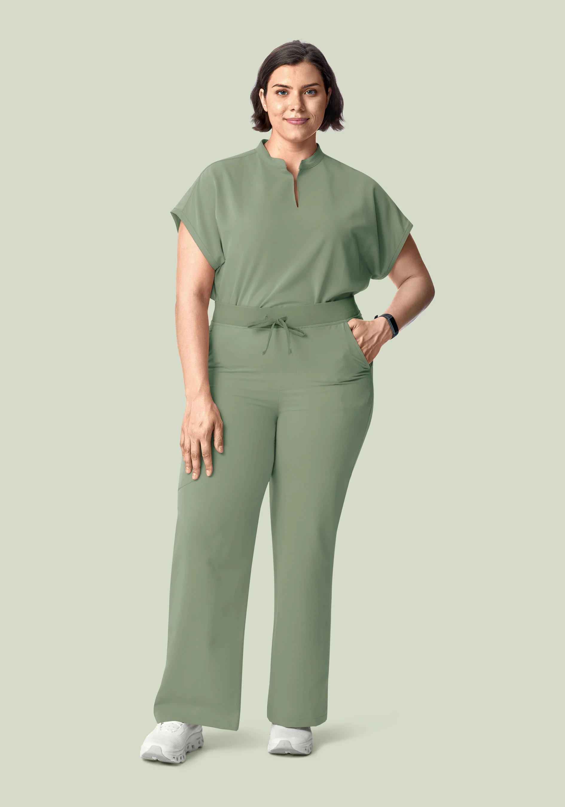 High Waisted Wide Leg Cool Sage - Image 5