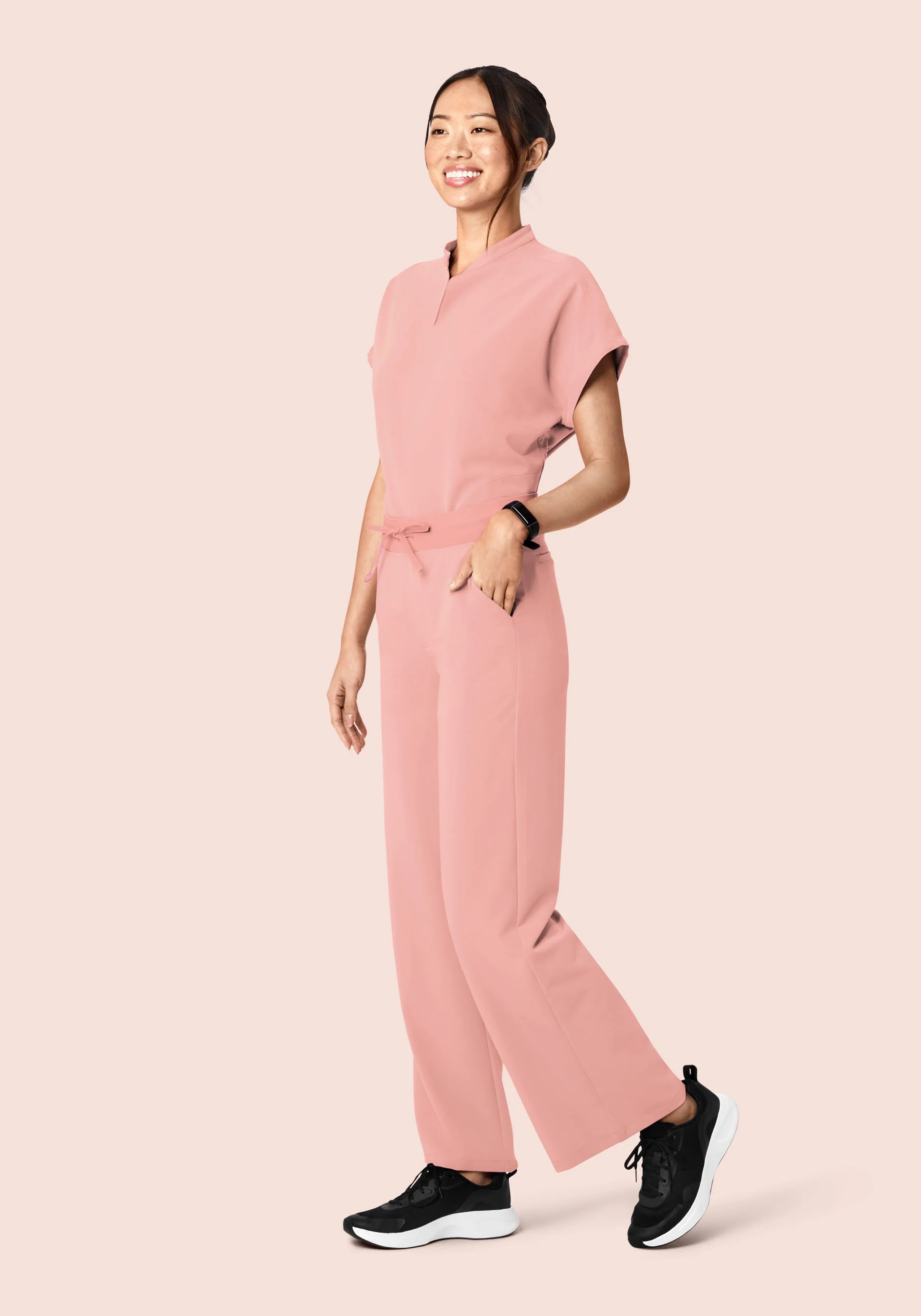 High Waisted Wide Leg Dusty Pink - Image 2