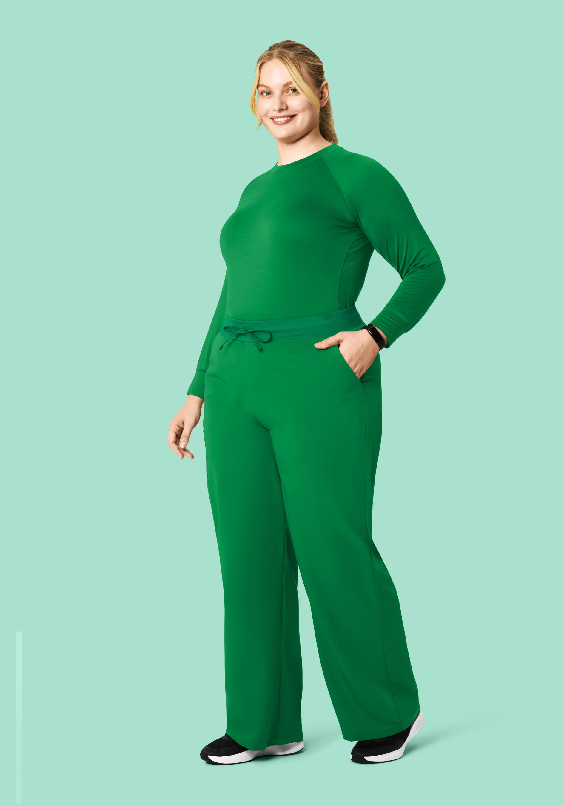High Waisted Wide Leg Emerald - Image 7