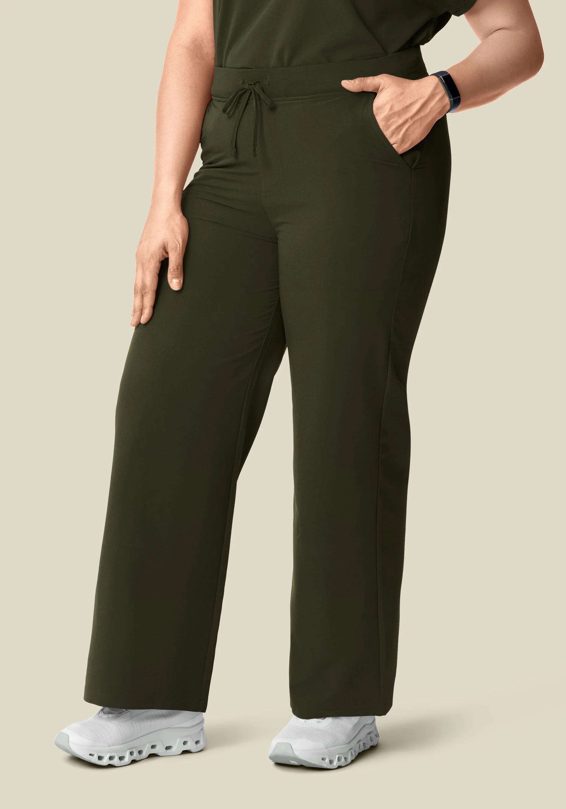 High Waisted Wide Leg Olive - Image 8