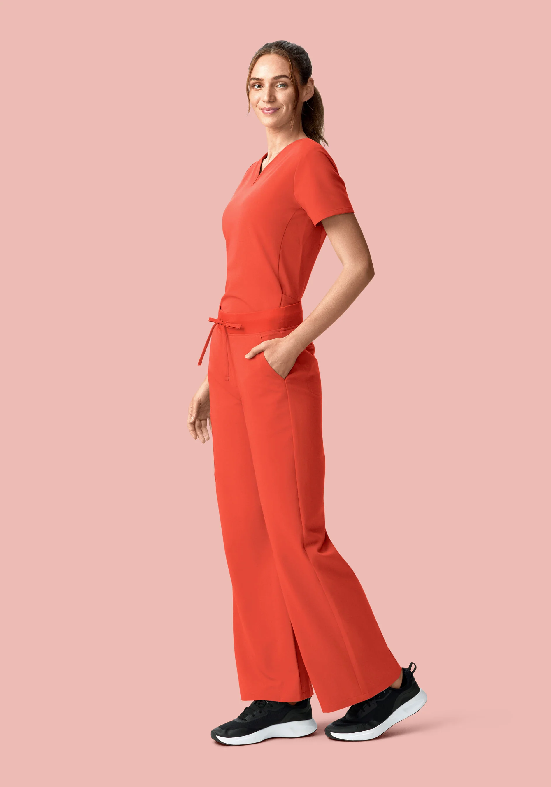 High Waisted Wide Leg Terracotta - Image 2