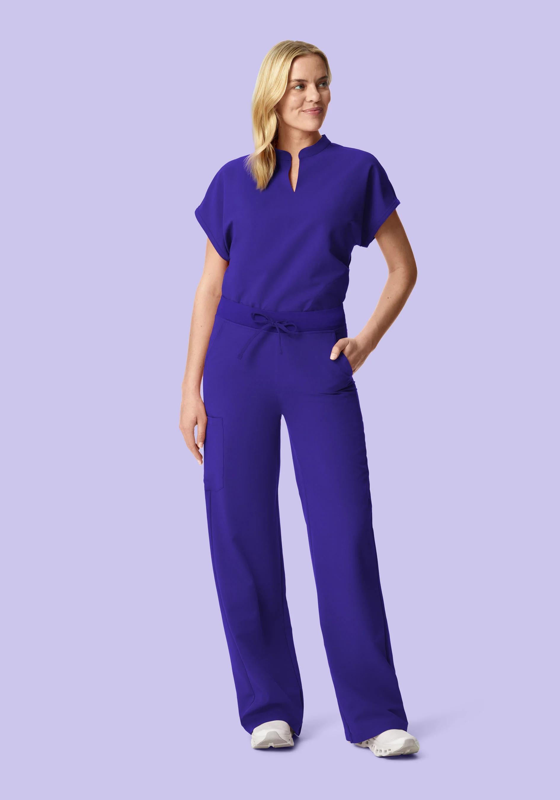 High Waisted Wide Leg True Grape - Image 3