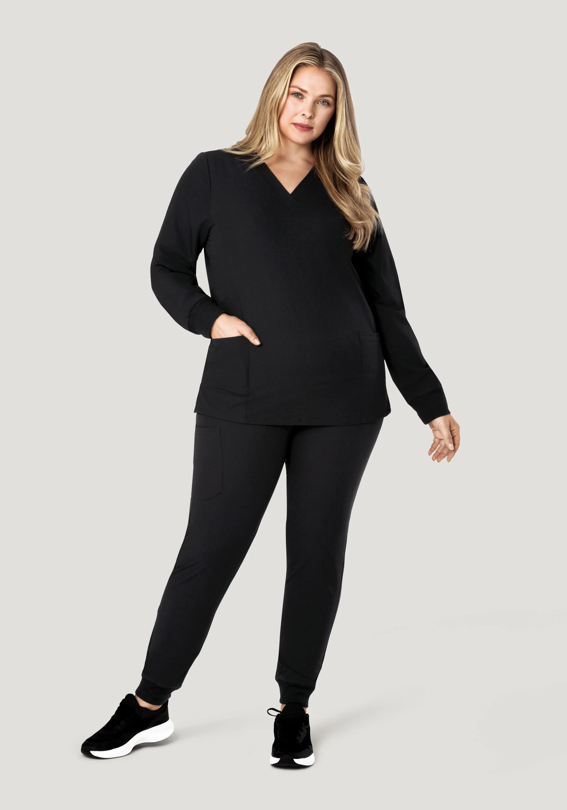 Long Sleeve 6 Pocket Top Black - Image 11