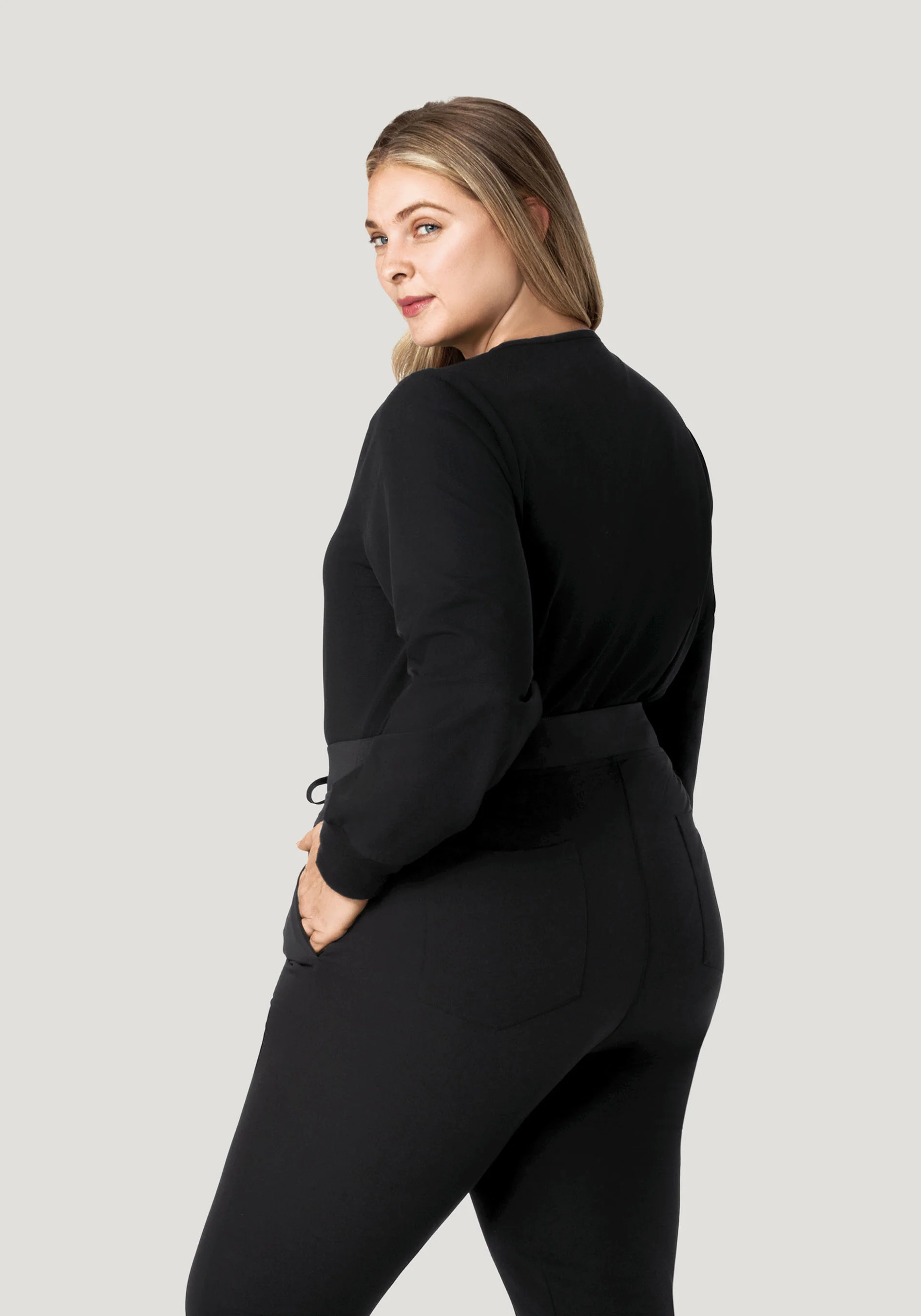 Long Sleeve 6 Pocket Top Black - Image 12
